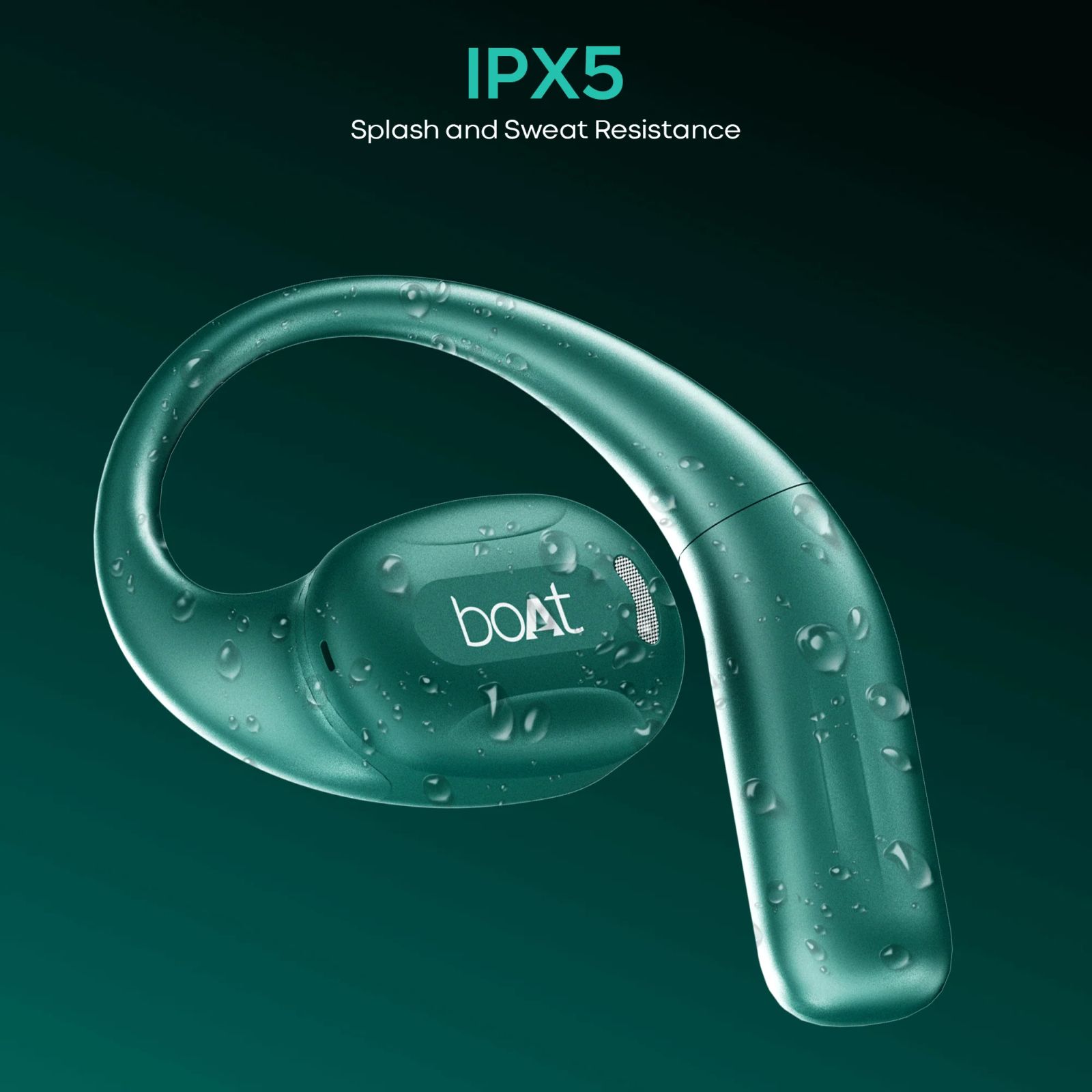 boAt Airdopes ProGear TWS Earbuds (IPX5 Sweat Resistant, Air Conduction Technology, Sporty Green) _8