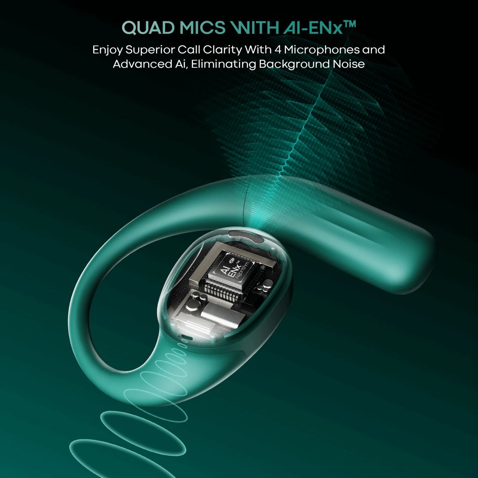 boAt Airdopes ProGear TWS Earbuds (IPX5 Sweat Resistant, Air Conduction Technology, Sporty Green) _4