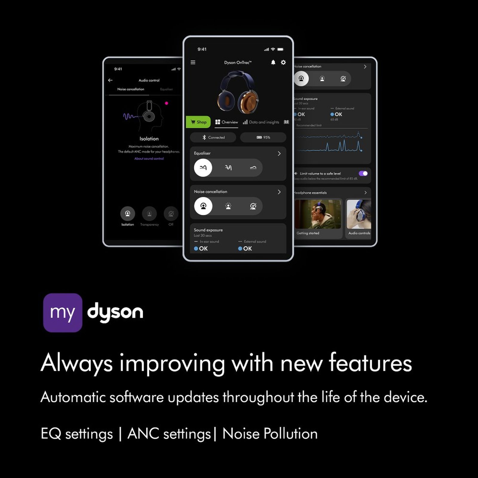 dyson OnTrac Bluetooth Headphone with Mic (Siri Voice Assistant, Over Ear, CNC Black Nickel)_7