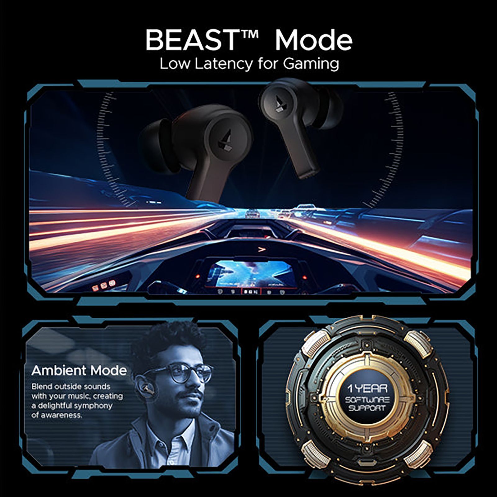 boAt Nirvana Lucid TWS Earbuds with Active Noise Cancellation (IPX5 Water Resistant, ASAP Charge, Gunmetal Black)_6