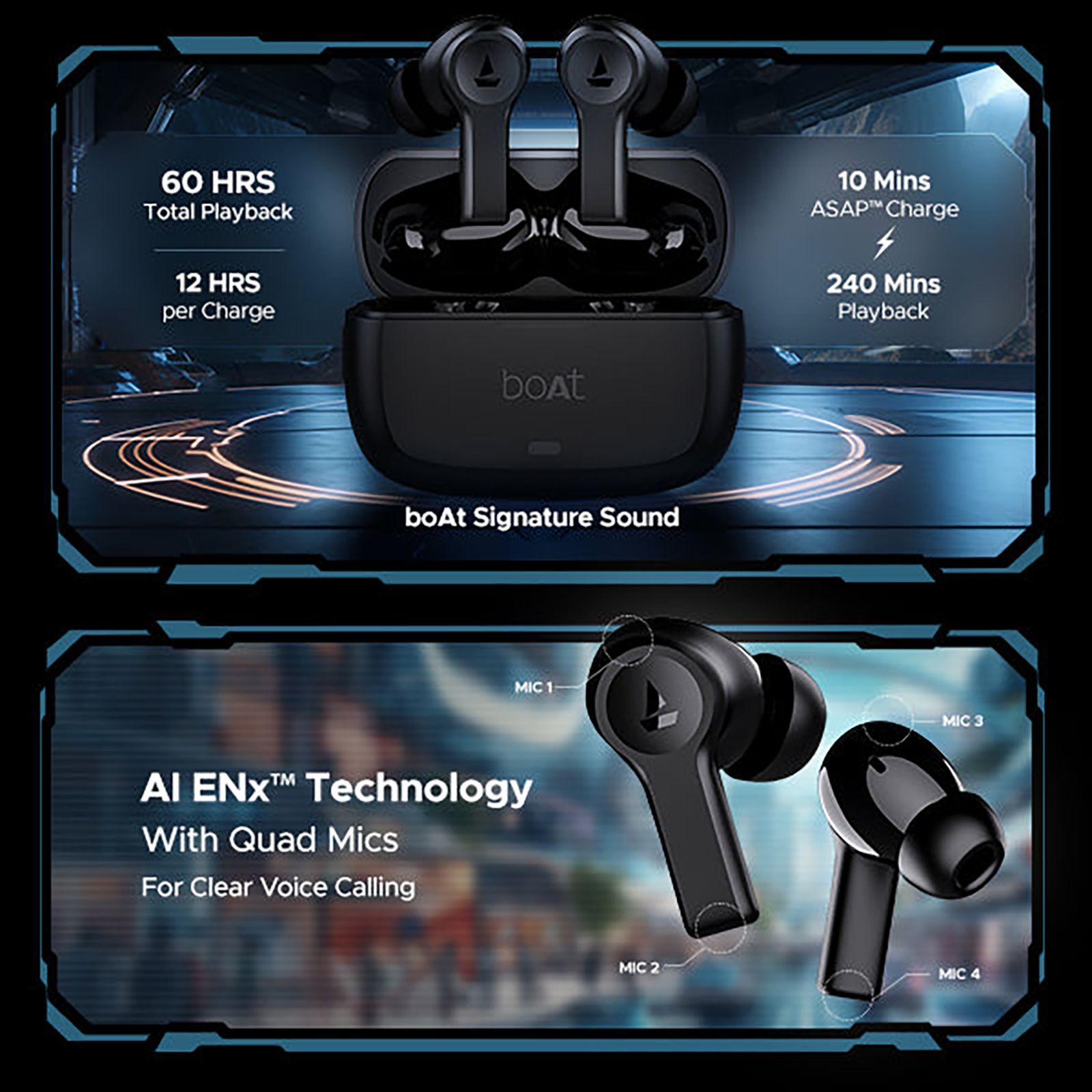 boAt Nirvana Lucid TWS Earbuds with Active Noise Cancellation (IPX5 Water Resistant, ASAP Charge, Gunmetal Black)_3