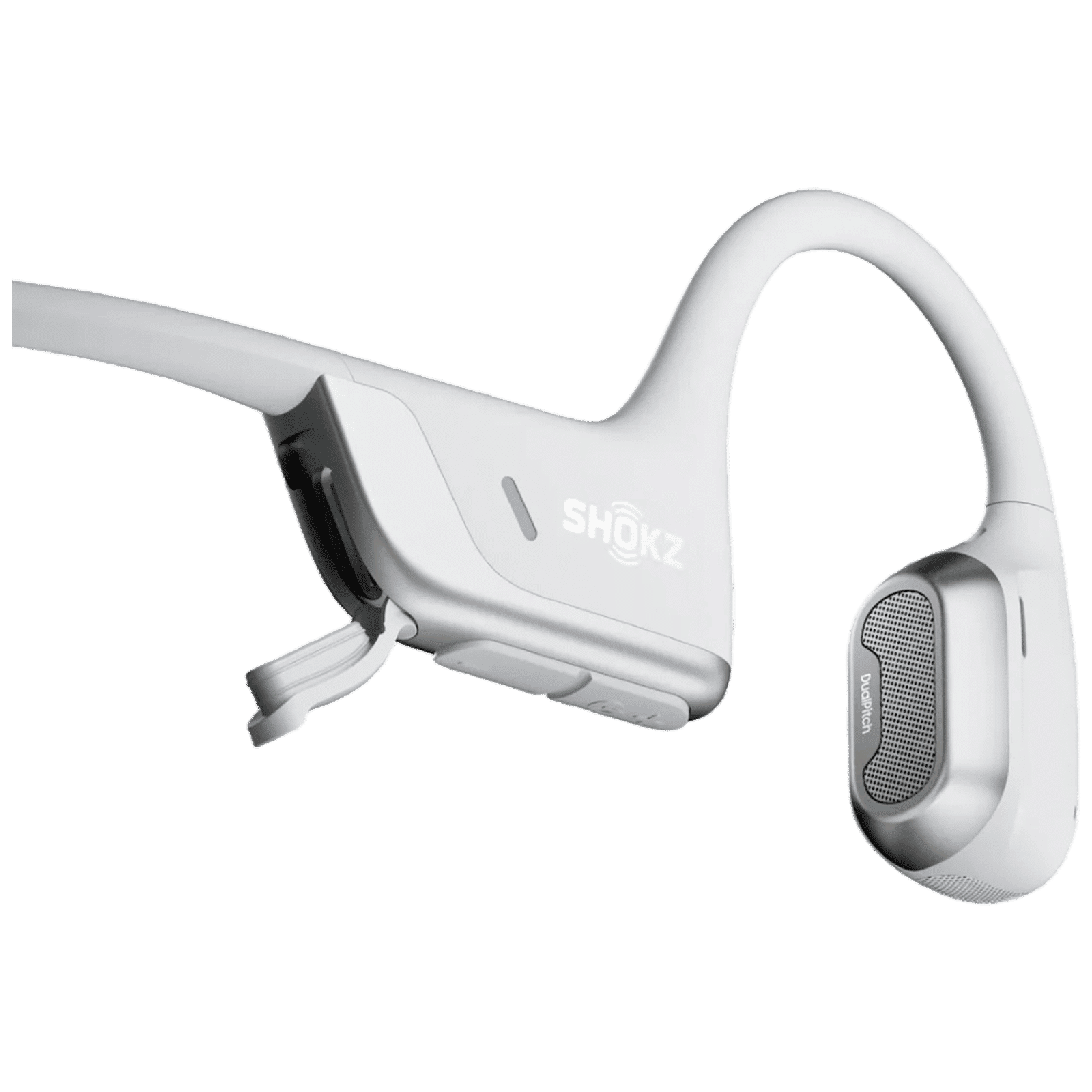 SHOKZ OpenRun Pro 2 Bone Conduction Bluetooth Headphone with Active Noise Cancellation (IP55 Water Resistant, Quick Charge, Silver)_3