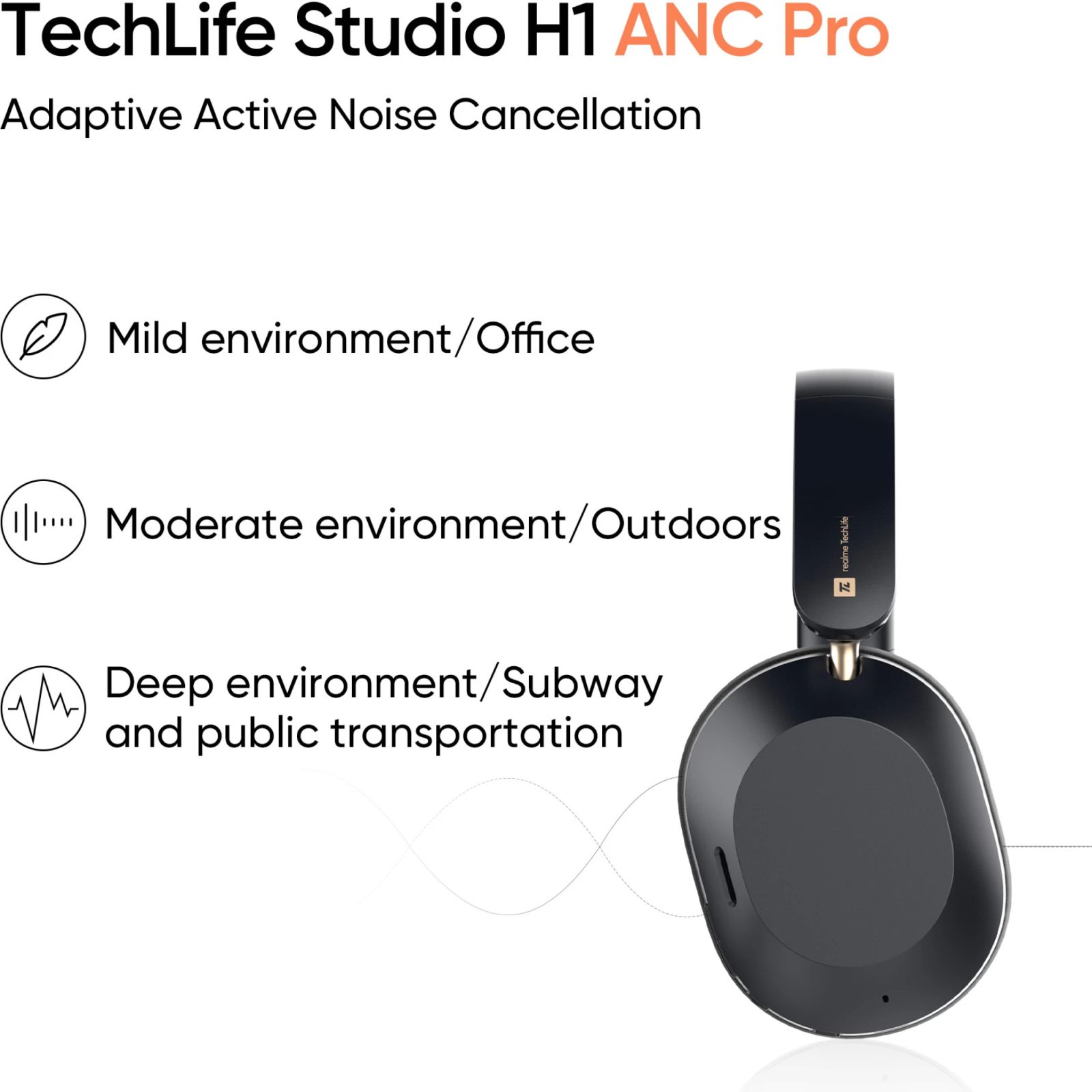 realme TechLife Studio H1 Bluetooth Headphone with Mic (Active Noise Cancellation, Google Fast Pair, Black) realme TechLife Studio H1 Bluetooth Headphone with Mic (Active Noise Cancellation, Google Fast Pair, Black)_9