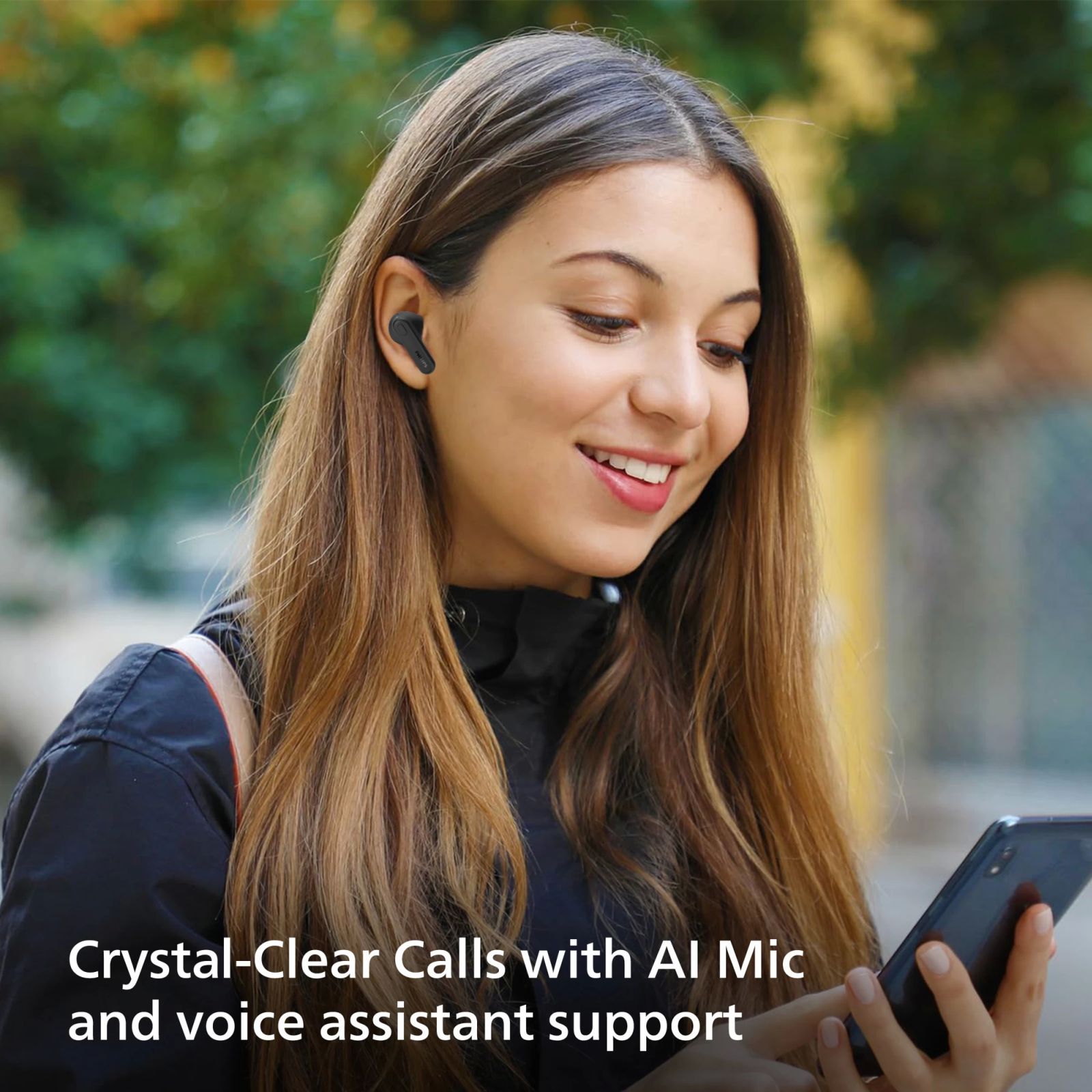 PHILIPS TAT1108BK/00 TWS Earbuds with Environmental Noise Cancellation (IPX4 Splash and Sweat Resistant, Dynamic Drivers, Black)_11