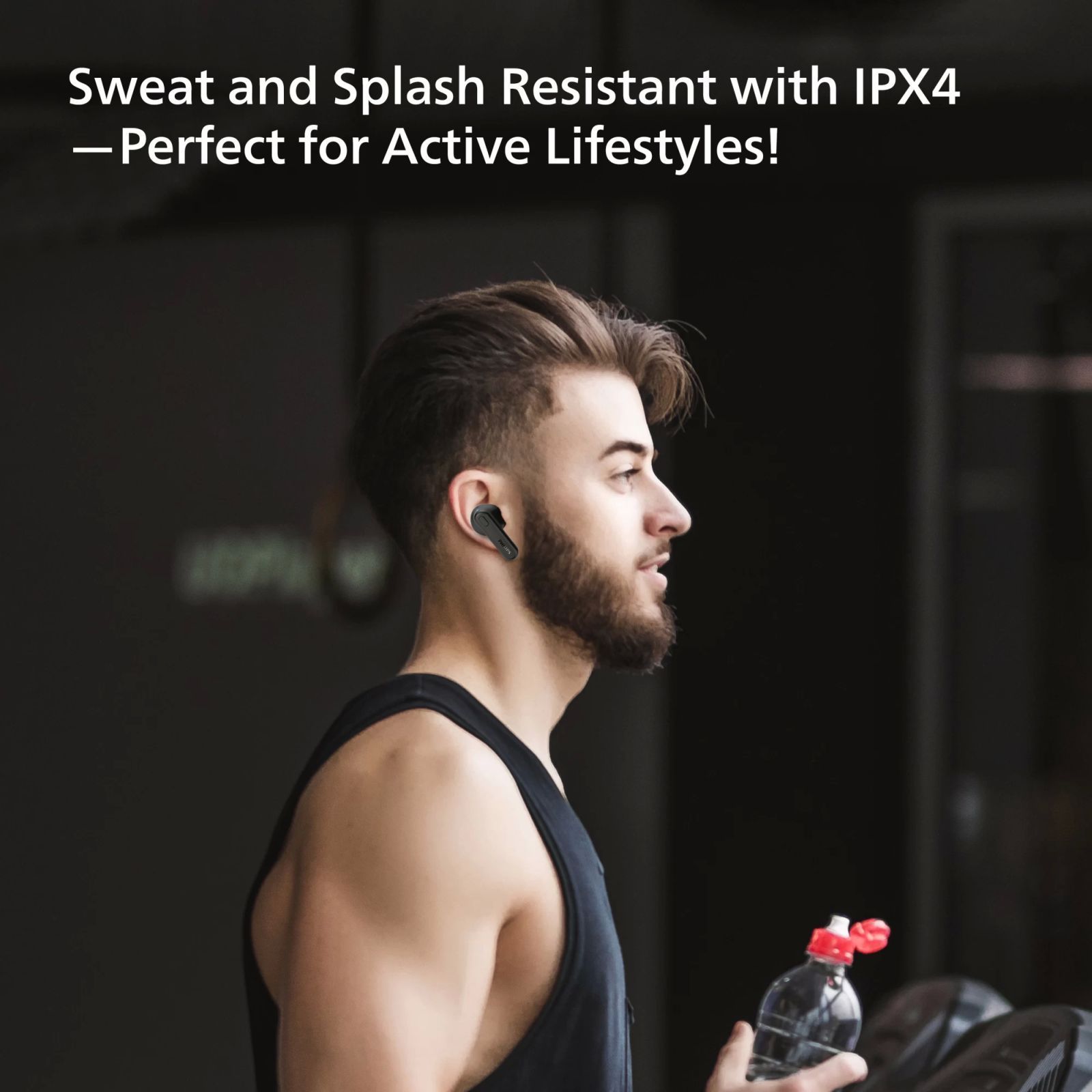 PHILIPS TAT1108BK/00 TWS Earbuds with Environmental Noise Cancellation (IPX4 Splash and Sweat Resistant, Dynamic Drivers, Black)_8