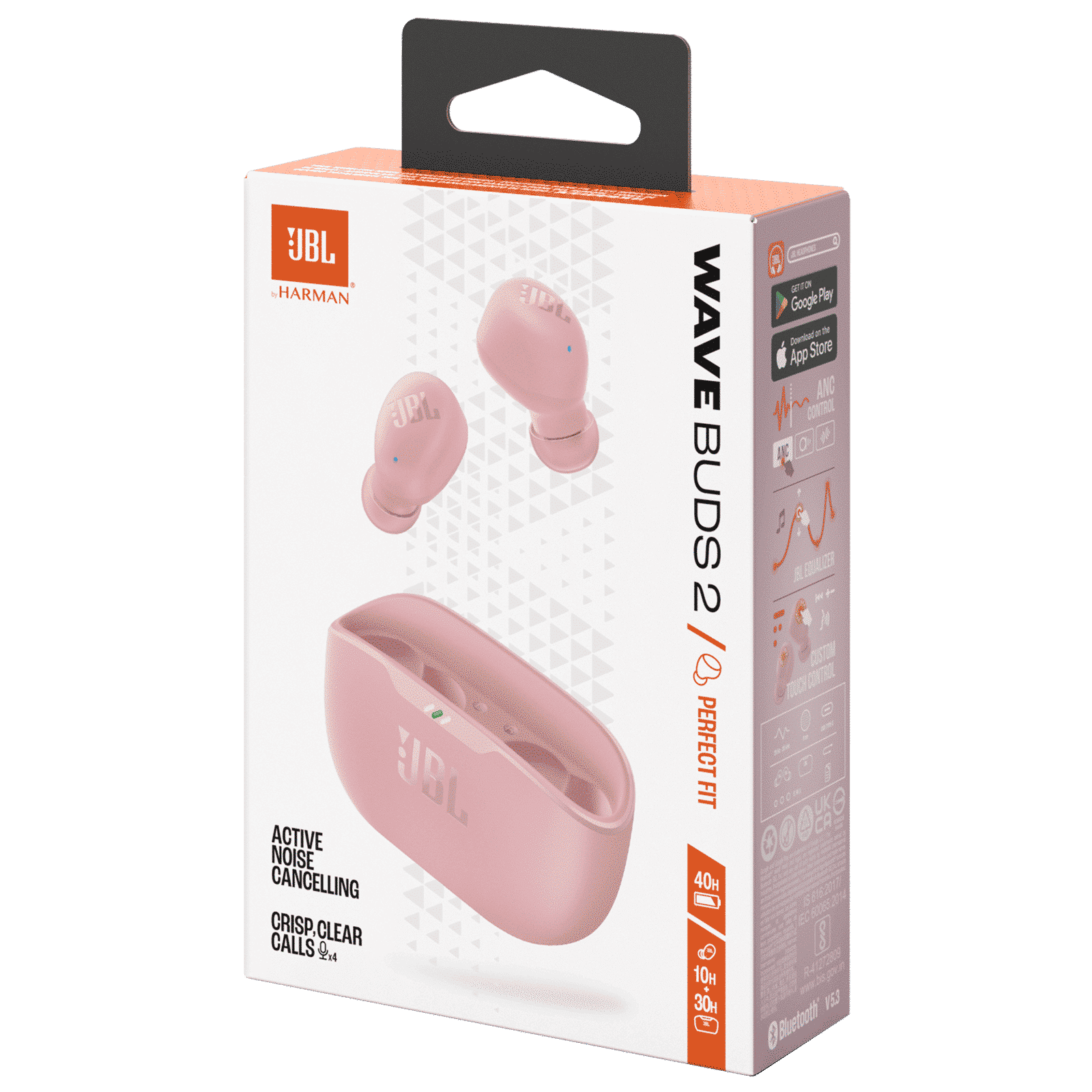 JBL Wave Buds 2 TWS Earbuds with Active Noise Cancellation (IP54 Water Resistant, 40 Hours Playtime, Pink)_11