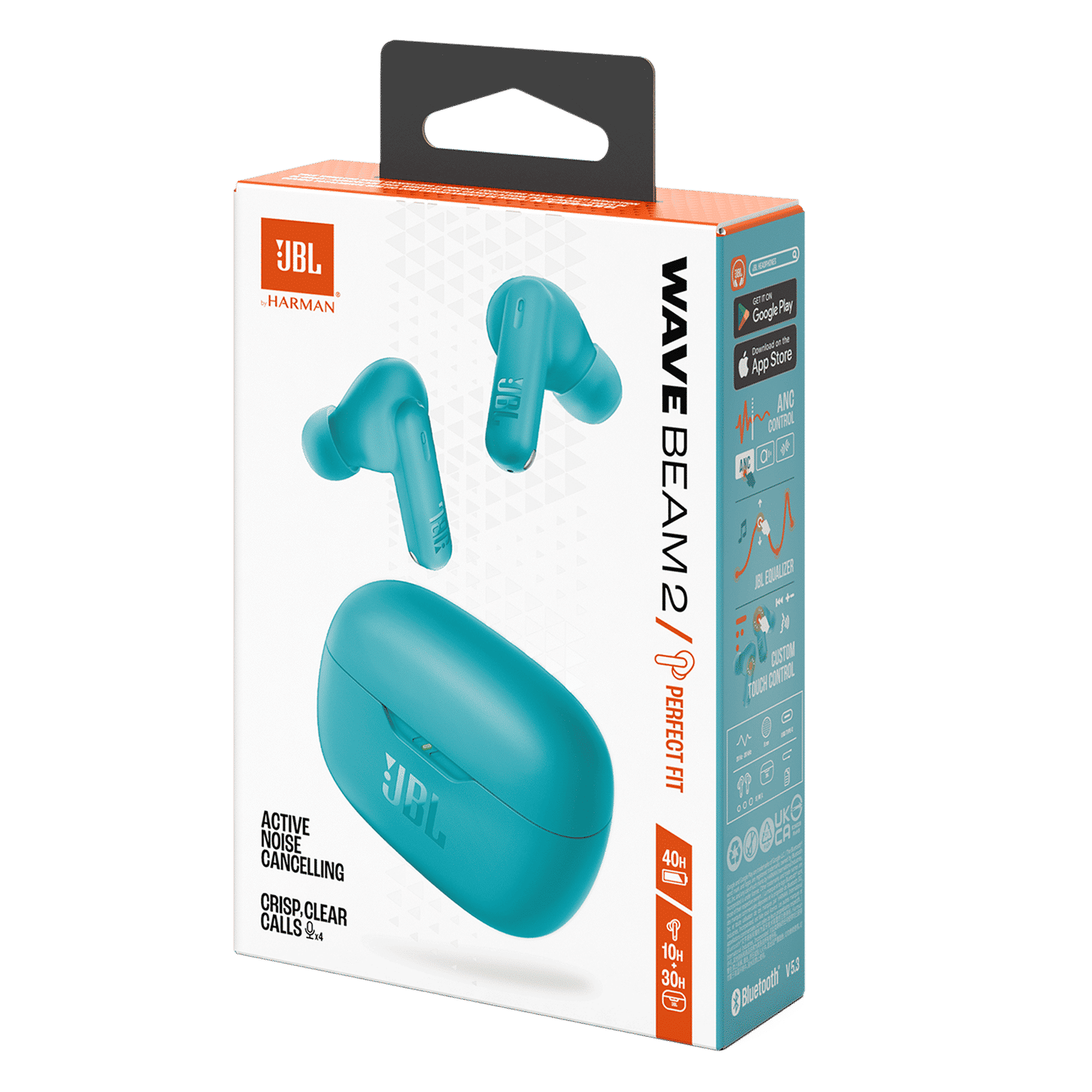 JBL Wave Beam 2 TWS Earbuds with Active Noise Cancellation (IP54 Water Resistant, 40 Hours Playtime, Blue) JBL Wave Beam 2 TWS Earbuds with Active Noise Cancellation (IP54 Water Resistant, 40 Hours Playtime, Blue)_9