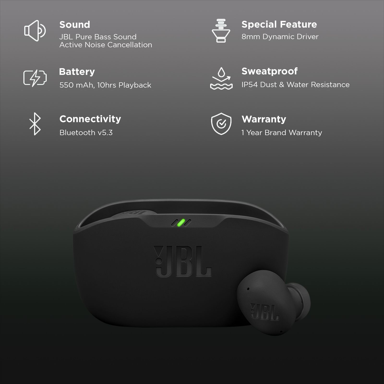 JBL Wave Buds 2 TWS Earbuds with Active Noise Cancellation (IP54 Water Resistant, 40 Hours Playtime, Black)_2