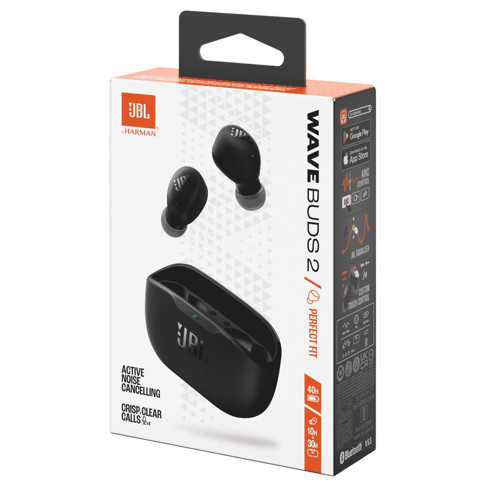 JBL Wave Buds 2 TWS Earbuds with Active Noise Cancellation (IP54 Water Resistant, 40 Hours Playtime, Black)_7