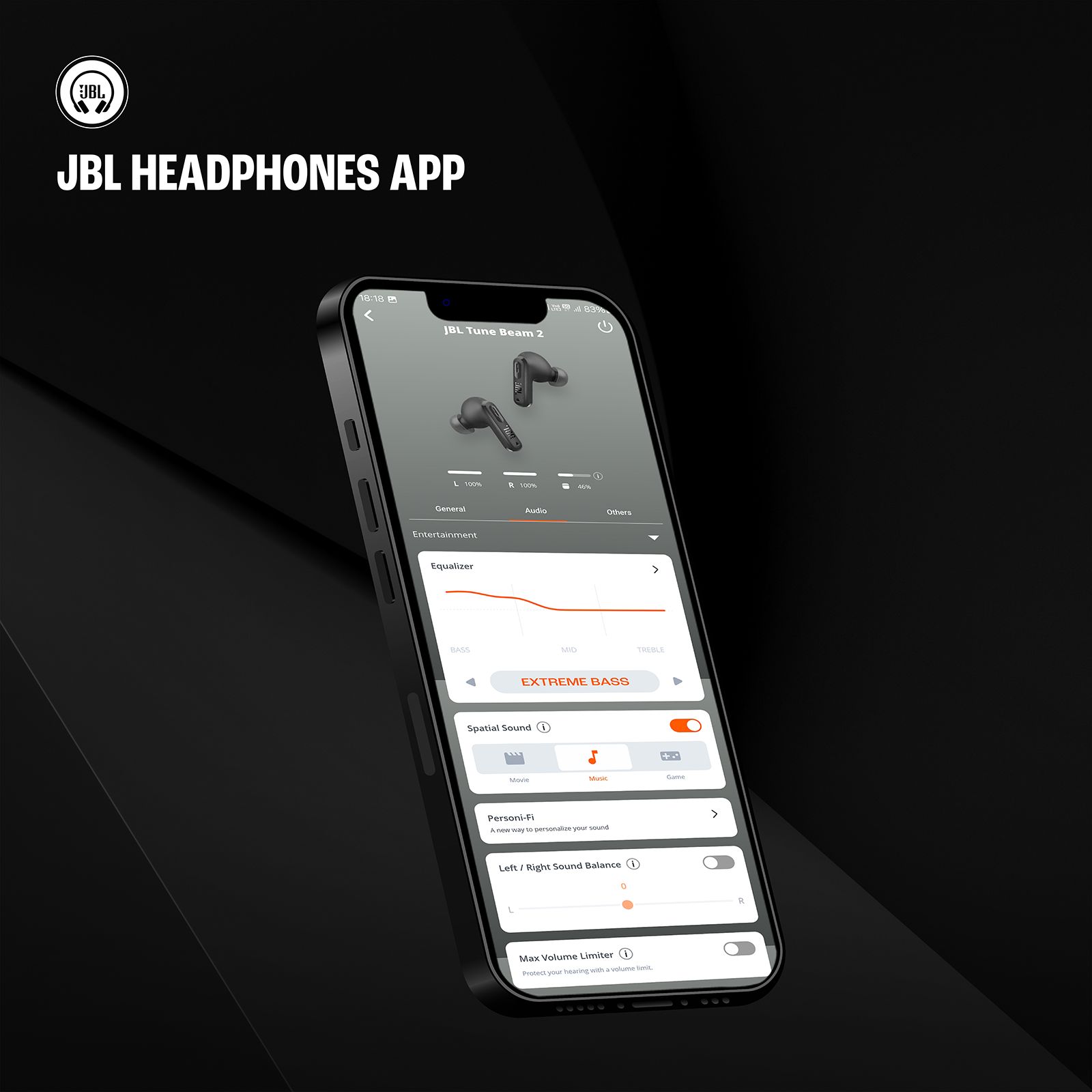 JBL Tune Beam 2 TWS Earbuds with Adaptive Noise Cancellation (IP54 Water Resistant, 48 Hours Playback, Black) JBL Tune Beam 2 TWS Earbuds with Adaptive Noise Cancellation (IP54 Water Resistant, 48 Hours Playback, Black)_16