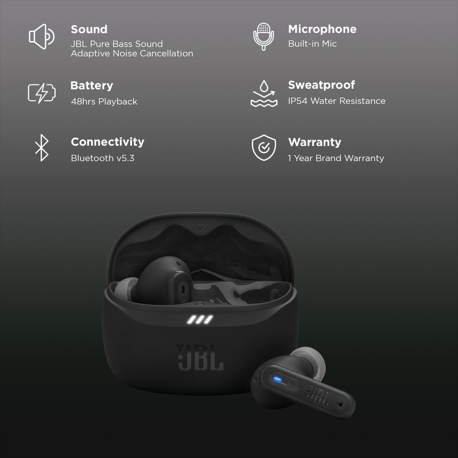 JBL Tune Beam 2 TWS Earbuds with Adaptive Noise Cancellation (IP54 Water Resistant, 48 Hours Playback, Black) JBL Tune Beam 2 TWS Earbuds with Adaptive Noise Cancellation (IP54 Water Resistant, 48 Hours Playback, Black)_2