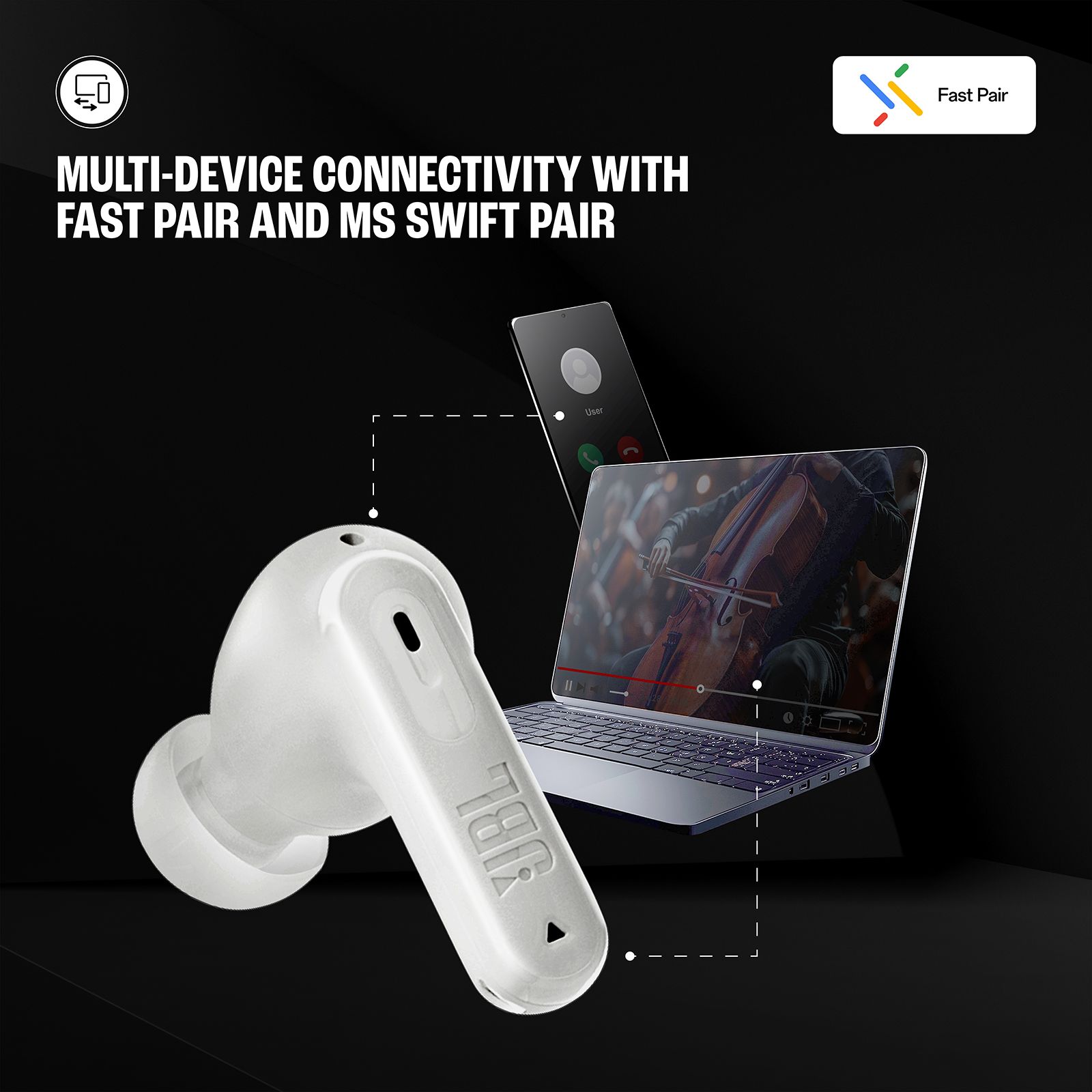 JBL Tune Beam 2 TWS Earbuds with Adaptive Noise Cancellation (IP54 Water Resistant, 48 Hours Playback, White)_15