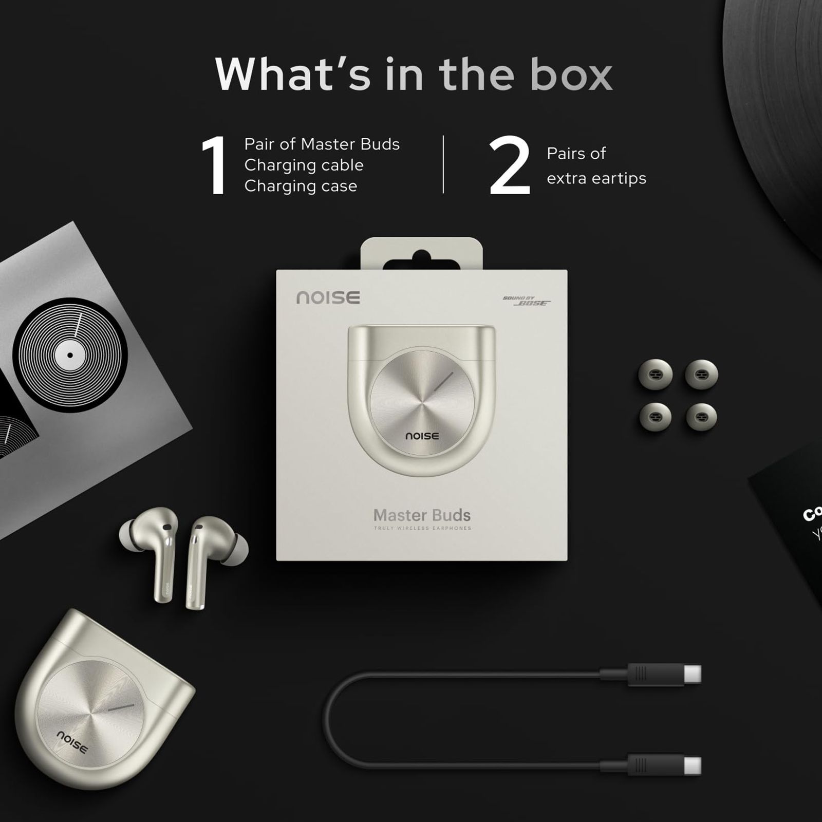 noise Master Buds AUD-HDPHN-MASTERBUDS TWS Earbuds with Adaptive Noise Cancellation (Water Resistant, Immersive Spatial Audio, Silver)_15