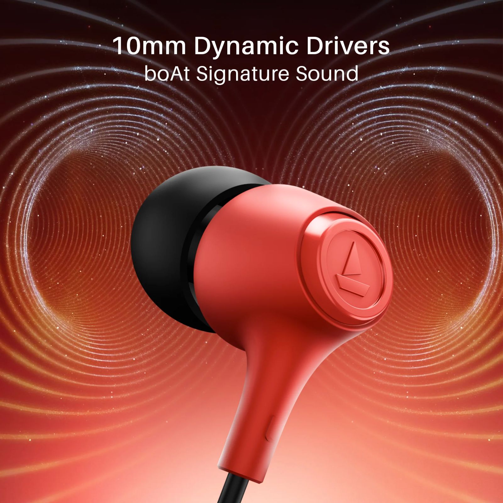 boAt Bassheads 95 Wired Earphone with Mic (3.5mm Connector, In Ear, Raging Red)_3