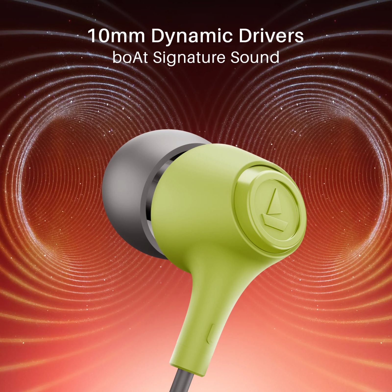 boAt Bassheads 95 Wired Earphone with Mic (3.5mm Connector, In Ear, Spirit Lime)_3