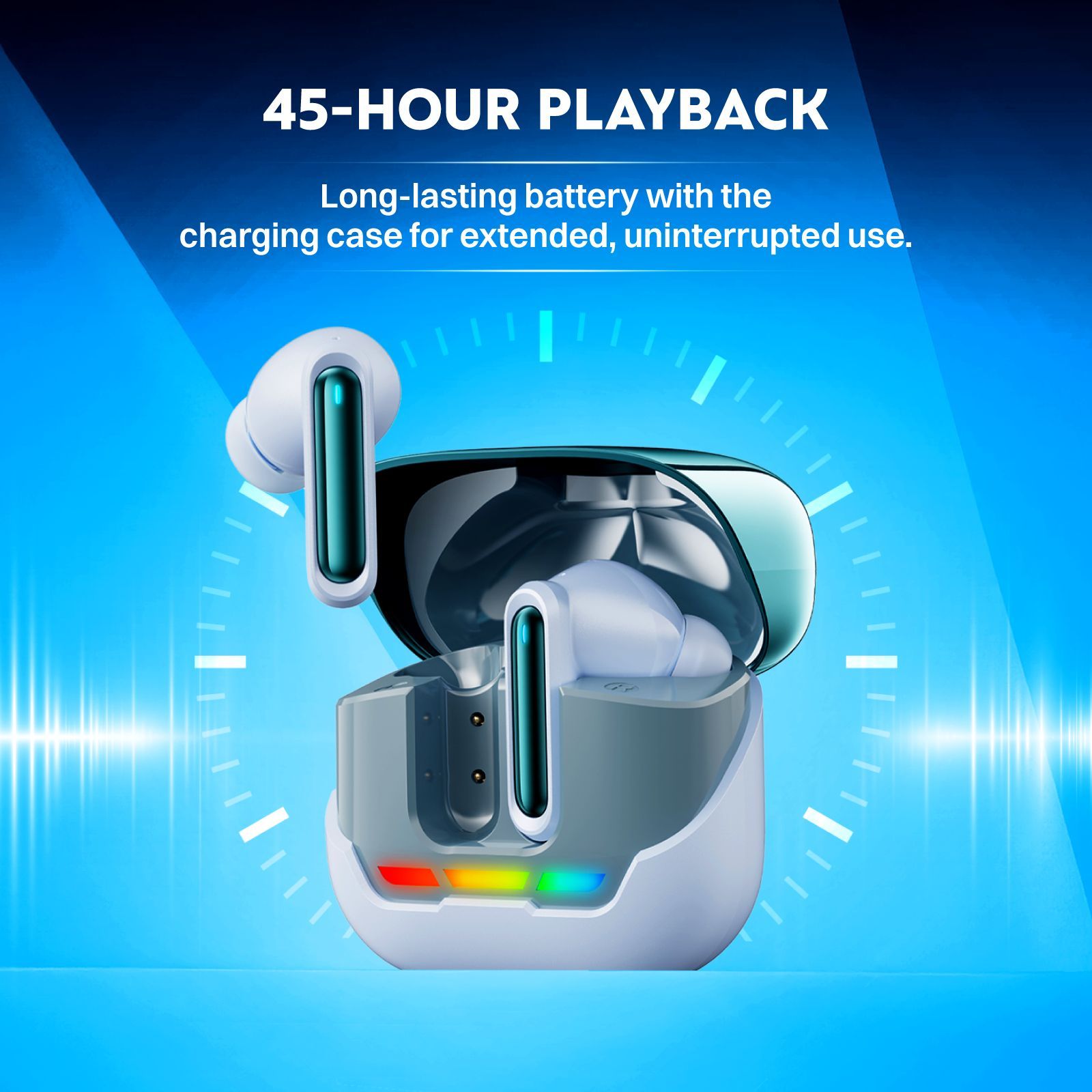 Croma TWS Earbuds with Environmental Noise Cancellation (IPX4 Sweat & Water Resistant, RGB Gaming Lights, Blue)_7