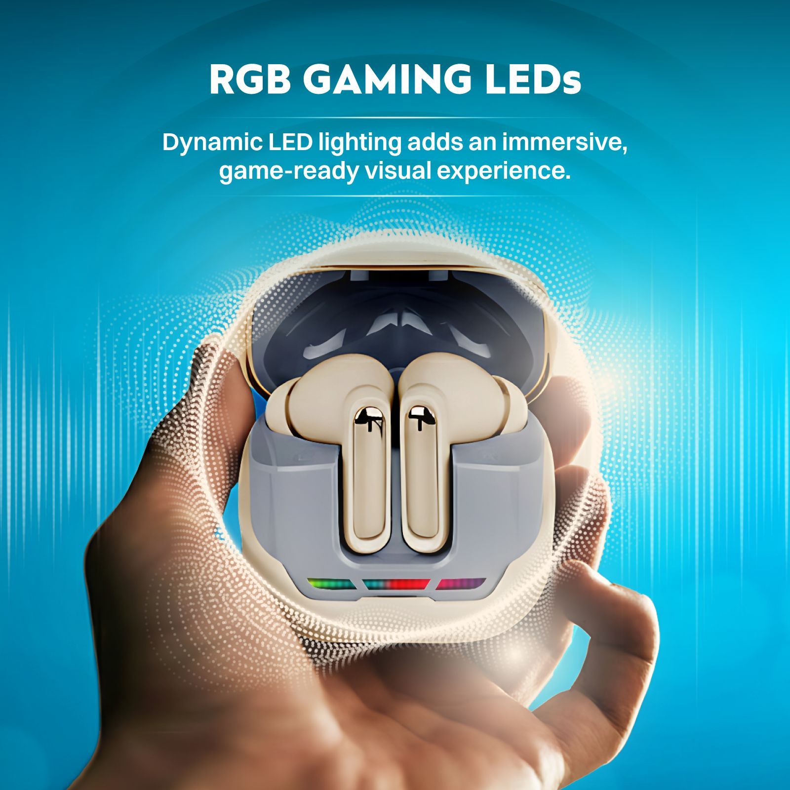 Croma TWS Earbuds with Environmental Noise Cancellation (IPX4 Sweat & Water Resistant, RGB Gaming Lights, Blue)_8