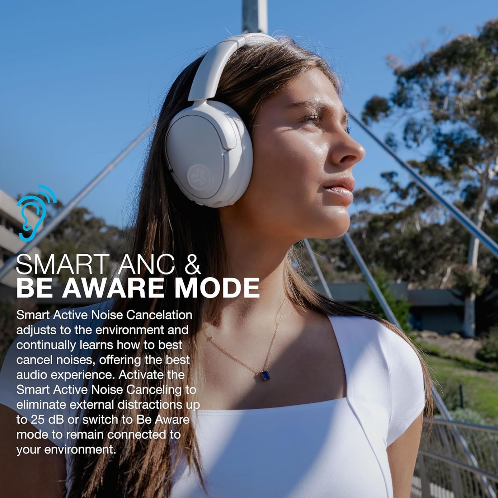 JLAB JBuds LUX HBJLUXANCRWHT62 Bluetooth Headphone with Mic (Hybrid Active Noise Cancellation, Over Ear, Cloud)_15