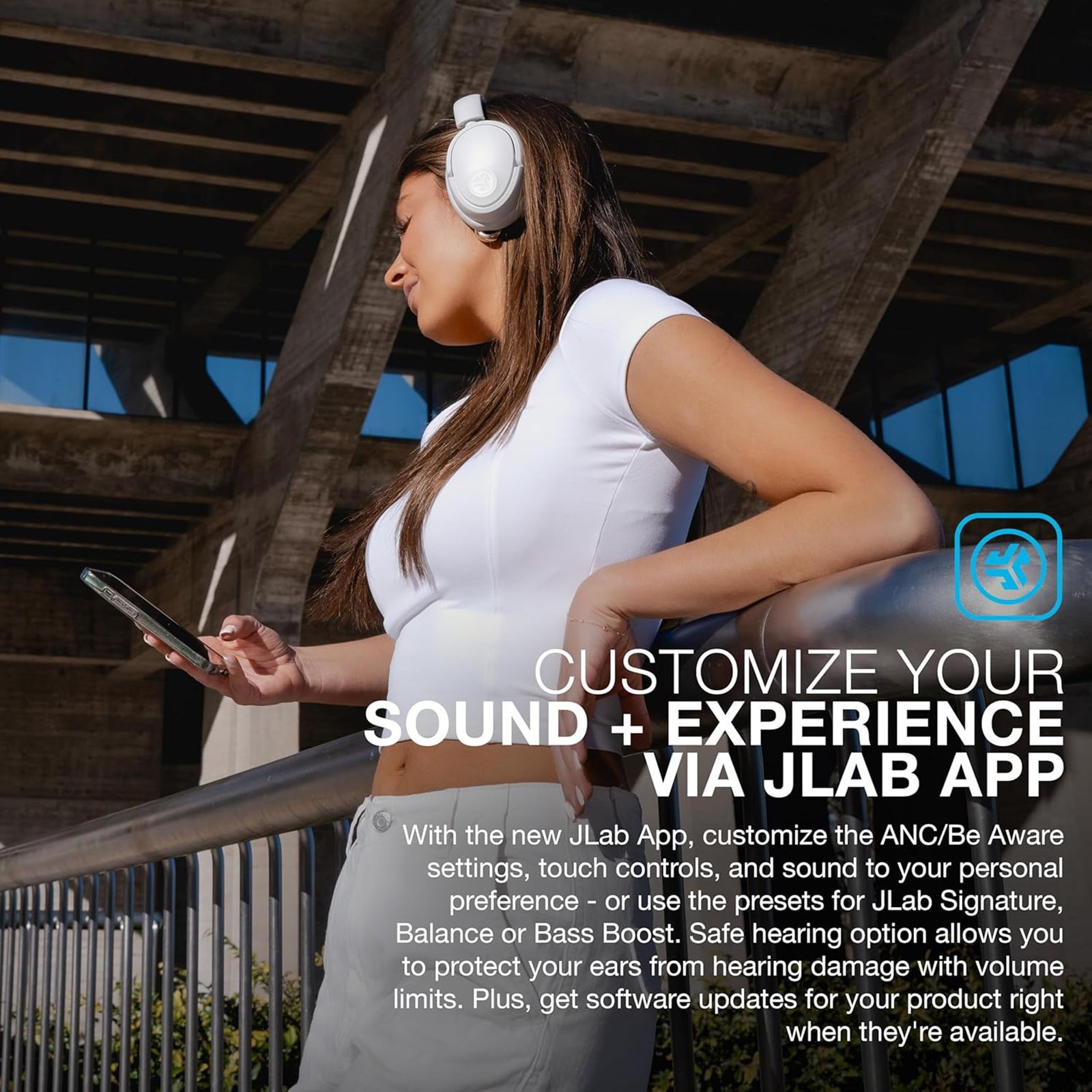 JLAB JBuds LUX HBJLUXANCRWHT62 Bluetooth Headphone with Mic (Hybrid Active Noise Cancellation, Over Ear, Cloud)_17