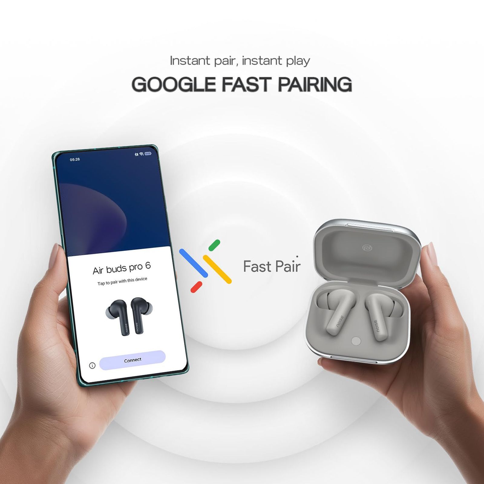 noise Air Buds Pro 6 TWS Earbuds with Active Noise Cancellation (IPX5 Water Resistant, Instacharge, Nimbus Grey)_14