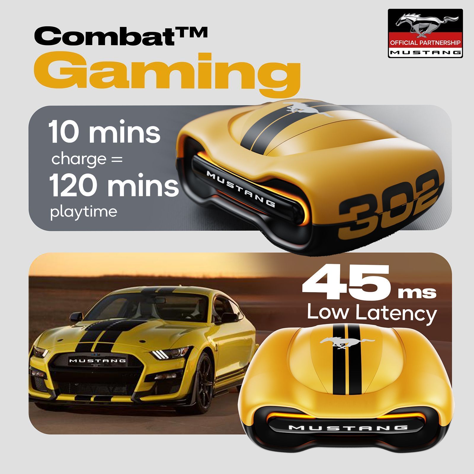 GOBOULT (formerly Boult) Mustang Torq FGTW196YLW TWS Earbuds with Environmental Noise Cancellation (IPX5 Water Resistant, Fast Charging, Yellow)_11