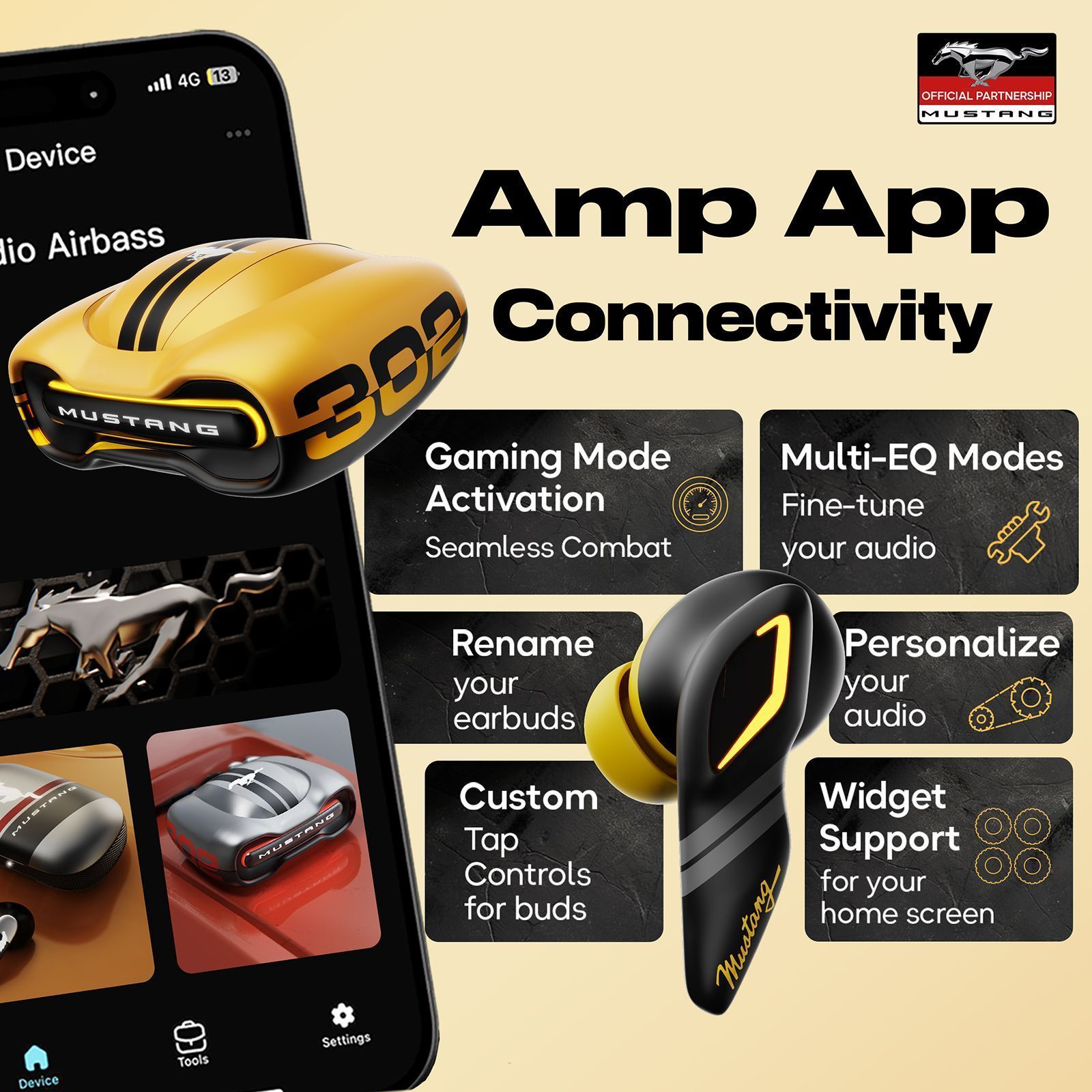 GOBOULT (formerly Boult) Mustang Torq FGTW196YLW TWS Earbuds with Environmental Noise Cancellation (IPX5 Water Resistant, Fast Charging, Yellow)_17