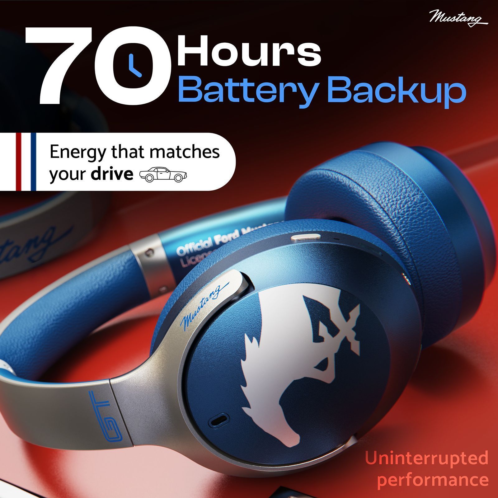 GOBOULT (formerly Boult) Mustang Q FGHP247QQQ Bluetooth Gaming Headphone with Environmental Noise Cancellation (Boom X Technology, Over Ear, Blue)_11