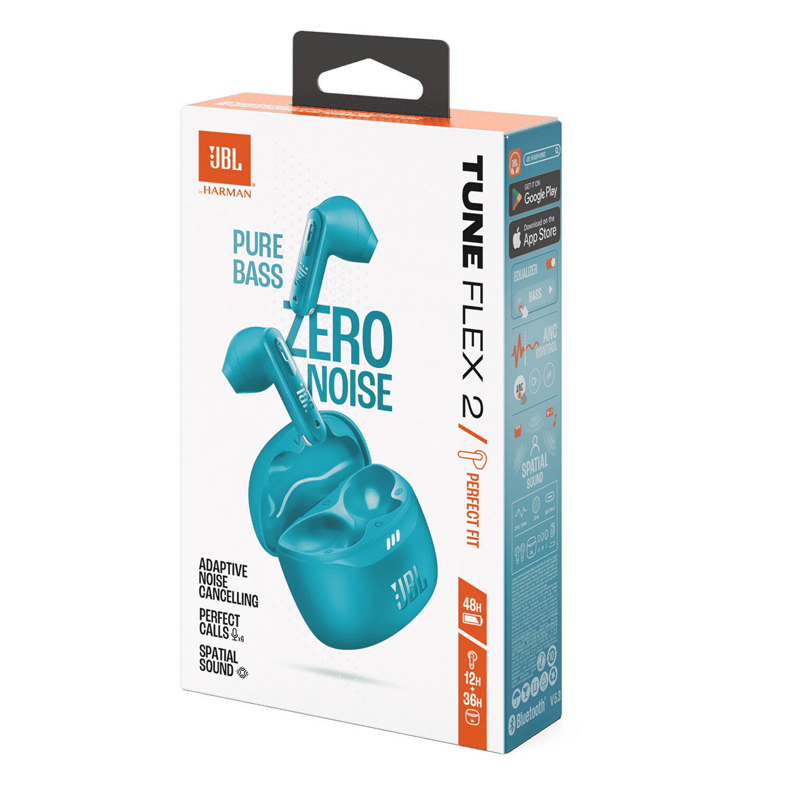 JBL Tune Flex 2 JBLTFLEX2TQE TWS Earbuds with Adaptive Noise Cancellation  (IP54 Dust and Water Resistant, Ambient Aware, Turquoise)_10