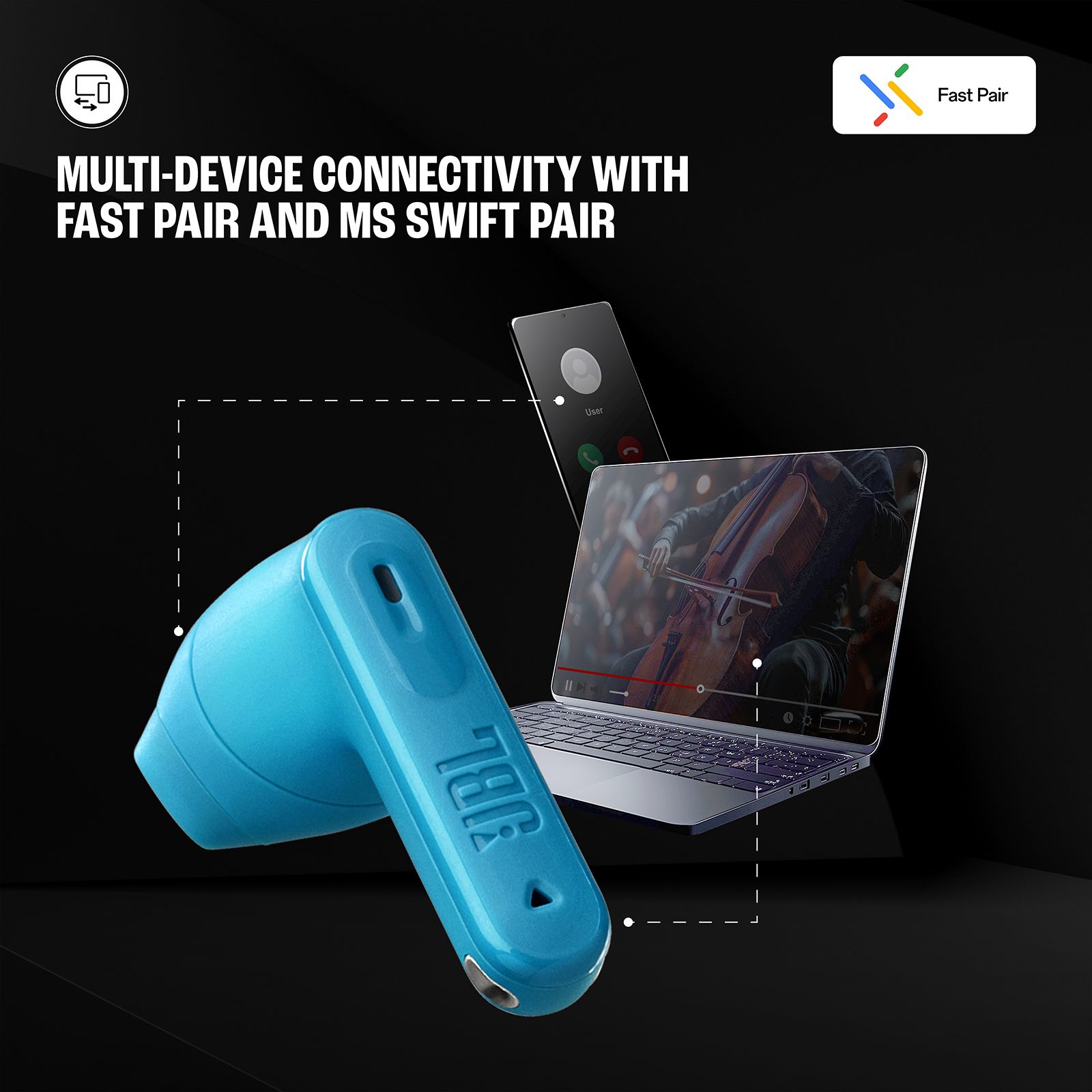 JBL Tune Flex 2 JBLTFLEX2TQE TWS Earbuds with Adaptive Noise Cancellation  (IP54 Dust and Water Resistant, Ambient Aware, Turquoise)_17