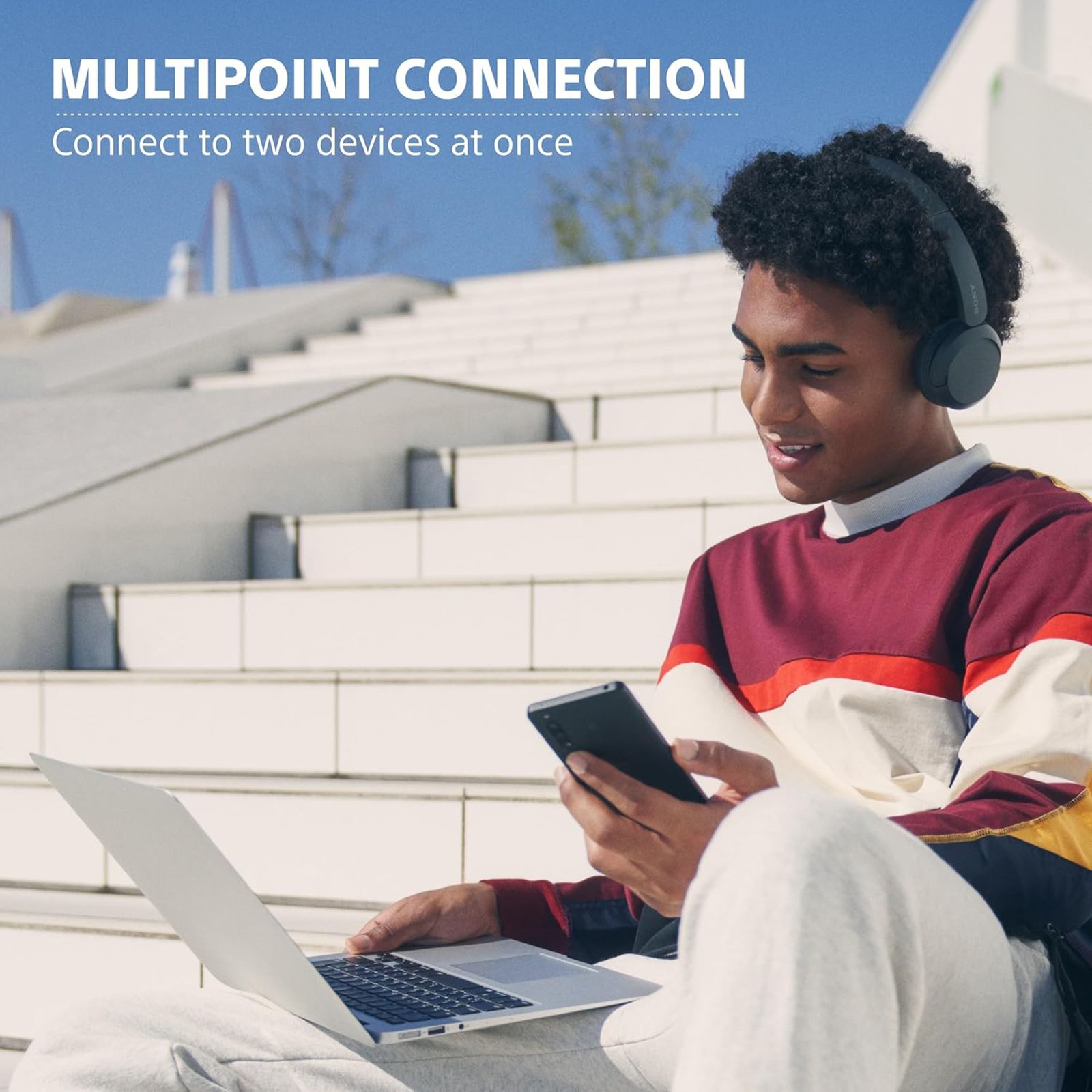 SONY WH-CH520 Bluetooth Headphone with Mic (Digital Sound Enhancement Engine, Over Ear, Pink)_9