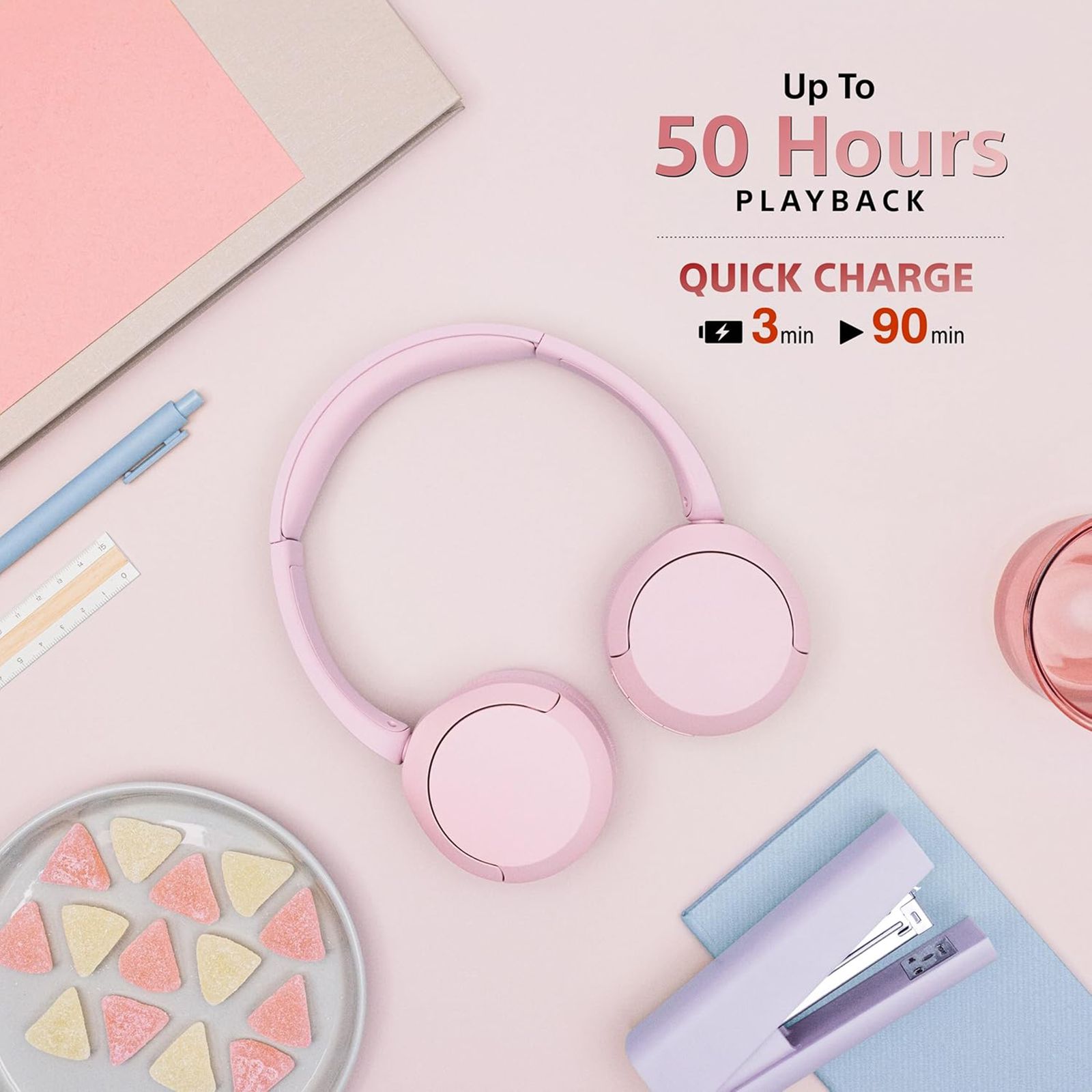 SONY WH-CH520 Bluetooth Headphone with Mic (Digital Sound Enhancement Engine, Over Ear, Pink)_12