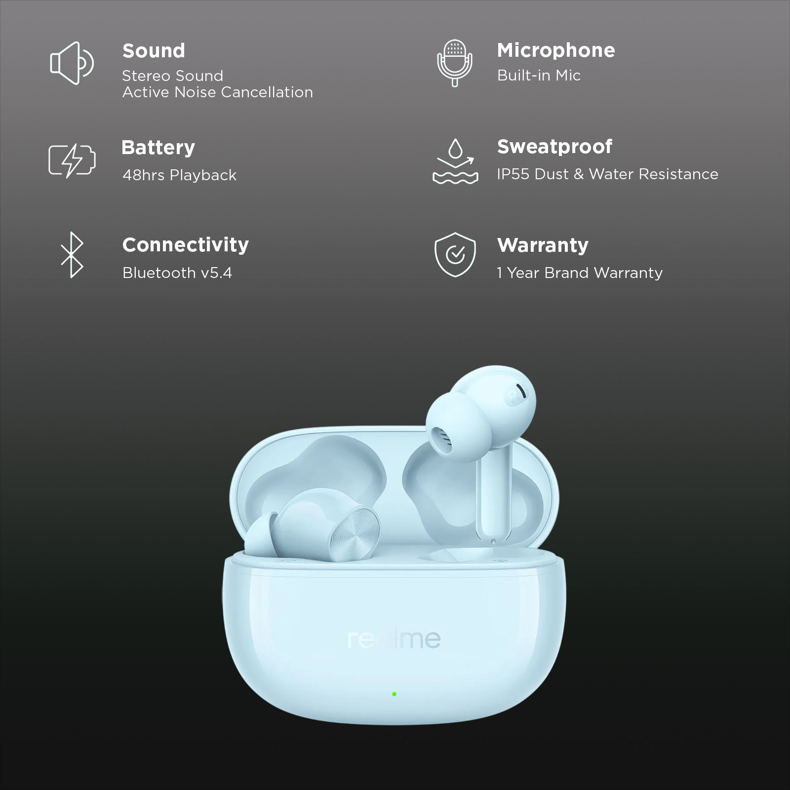 realme Buds T200x TWS Earbuds with Active Noise Cancellation (IP55 Dust & Water Resistance, Dual Device Connection, Frost Blue)_3