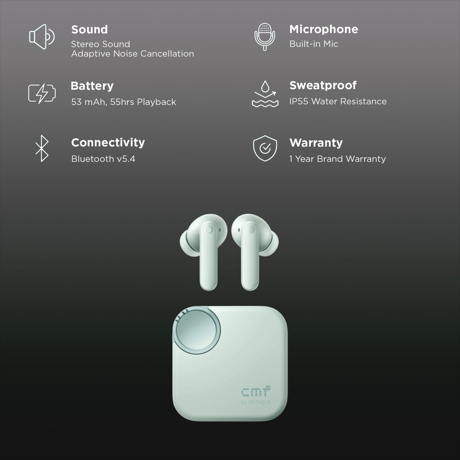 Nothing Buds 2 TWS Earbuds with Hybrid Active Noise Cancellation (IP55 Water Resistant, In-ear Detection, Light Green)_2