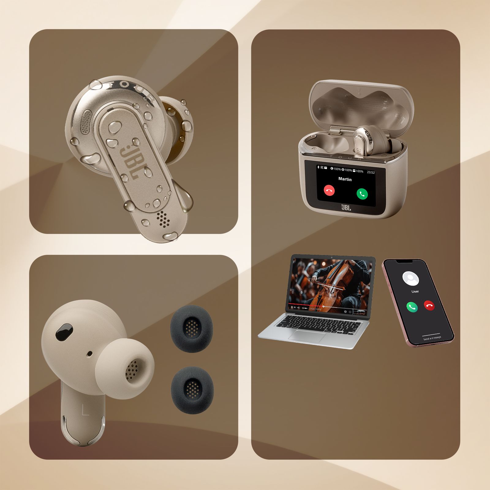 JBL Tour Pro 3 TWS Earbuds with True Adaptive Noise Cancellation (IPX55 Water Resistant, Multi-Point Connection, Latte)_15