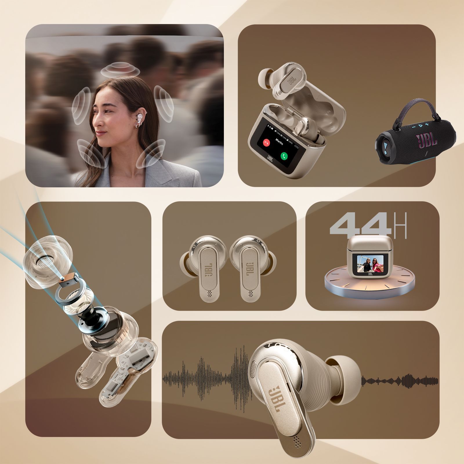 JBL Tour Pro 3 TWS Earbuds with True Adaptive Noise Cancellation (IPX55 Water Resistant, Multi-Point Connection, Latte)_16