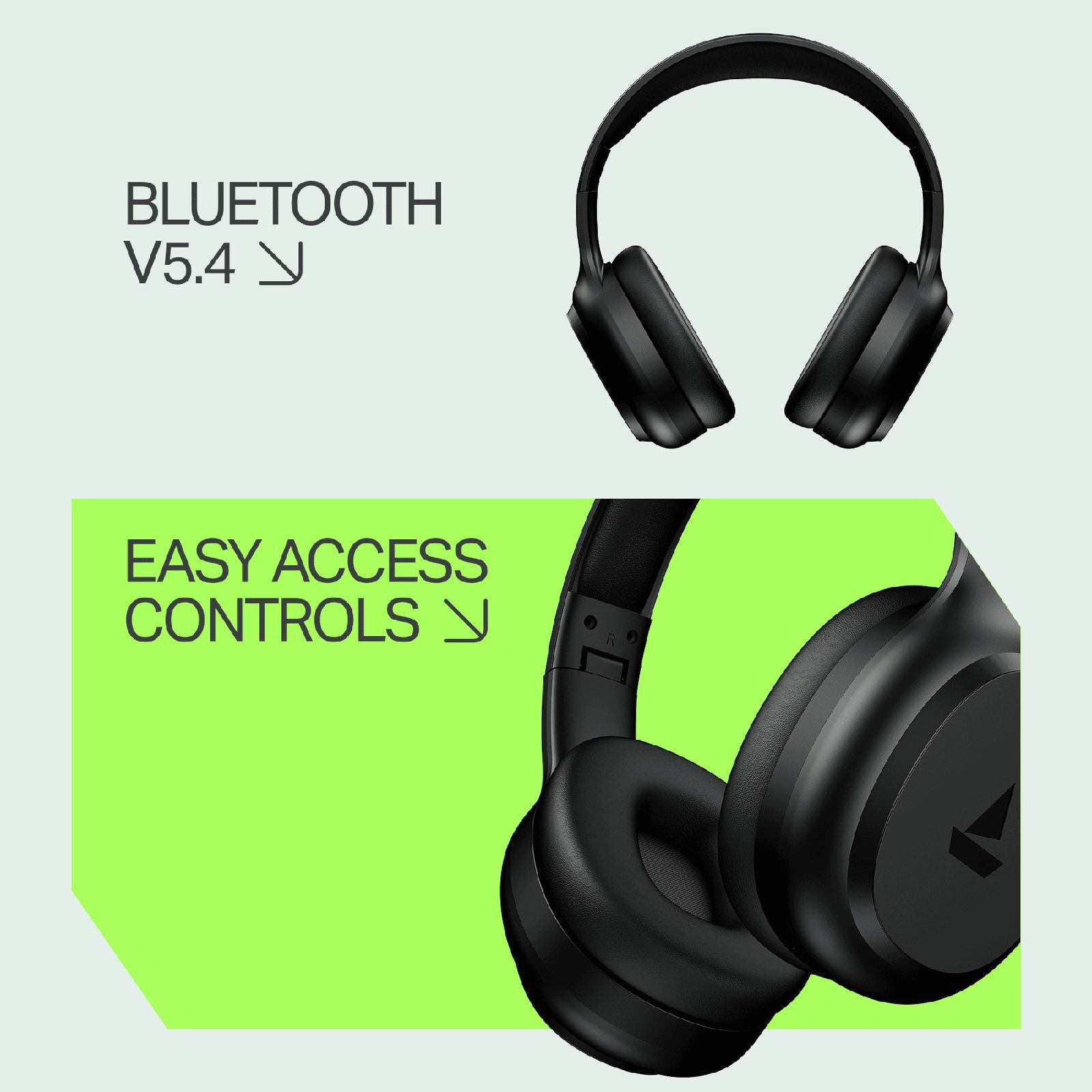 boAt Rockerz 421 Bluetooth Headphone with Mic (40 Hours Playback, Over Ear, Black Sabre)_6