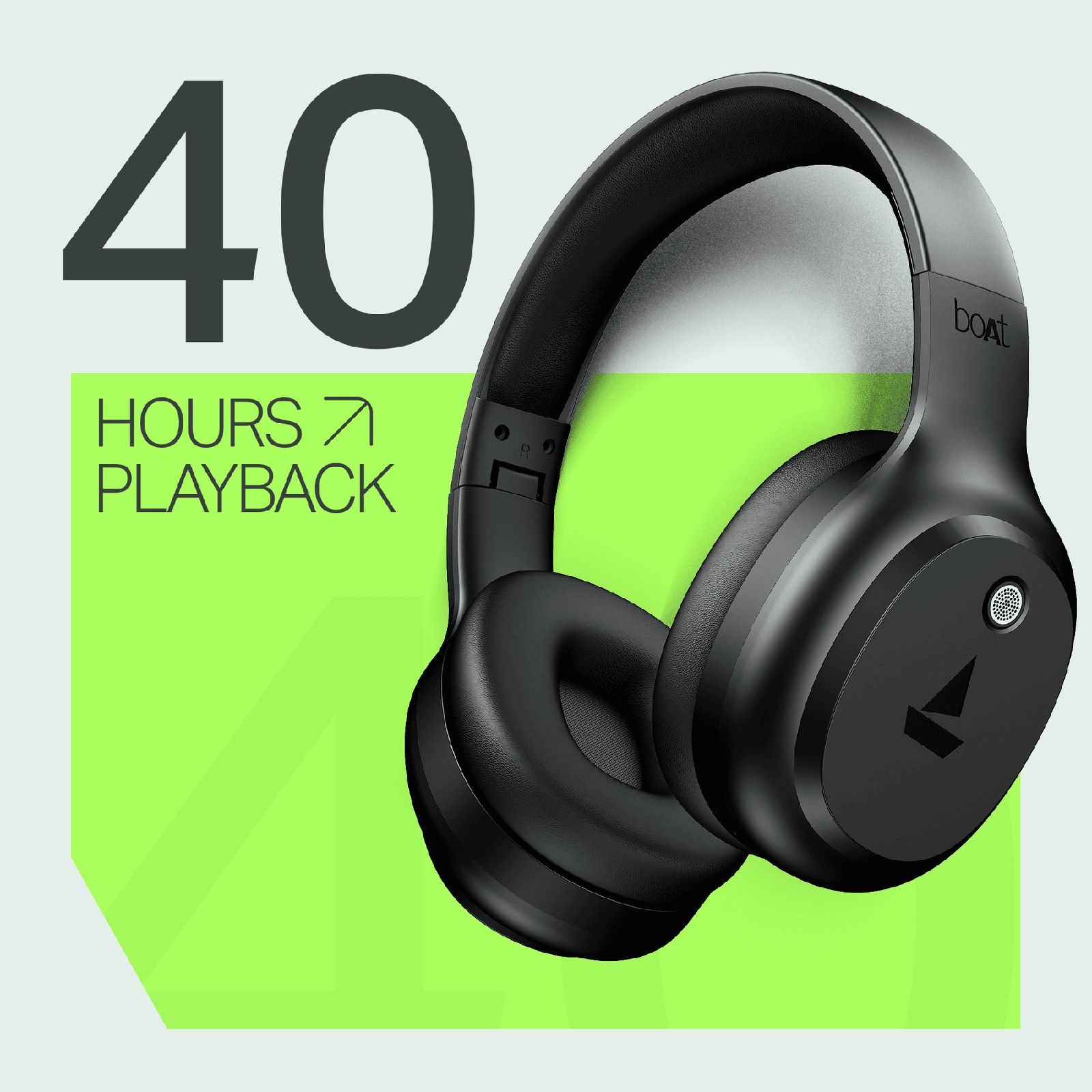 boAt Rockerz 421 Bluetooth Headphone with Mic (40 Hours Playback, Over Ear, Black Sabre)_8