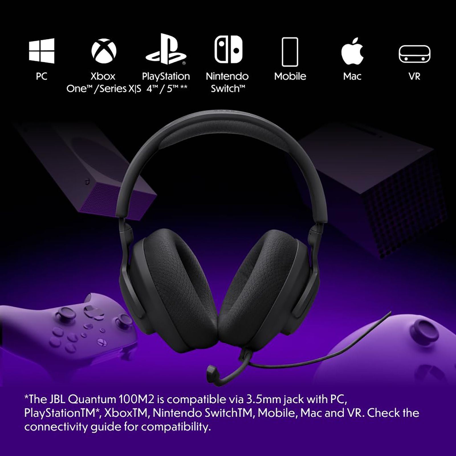 JBL Quantum 100M2 Wired Gaming Headset (Detachable Microphone, Over Ear, Black)_12