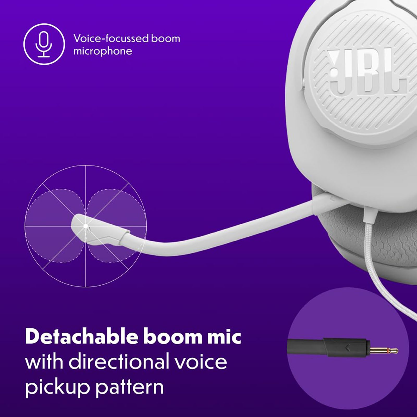 JBL Quantum 100M2 Wired Gaming Headset (Detachable Microphone, Over Ear, White) JBL Quantum 100M2 Wired Gaming Headset (Detachable Microphone, Over Ear, White)_7