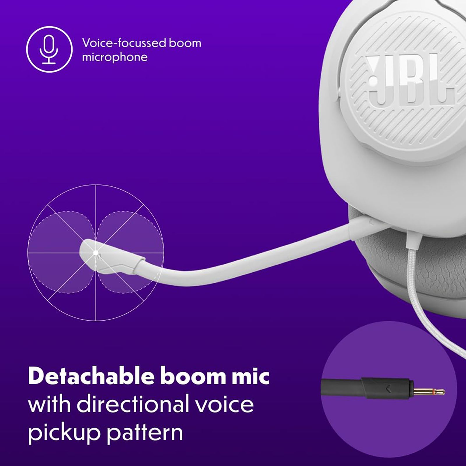 JBL Quantum 100M2 Wired Gaming Headset (Detachable Microphone, Over Ear, White) JBL Quantum 100M2 Wired Gaming Headset (Detachable Microphone, Over Ear, White)_13