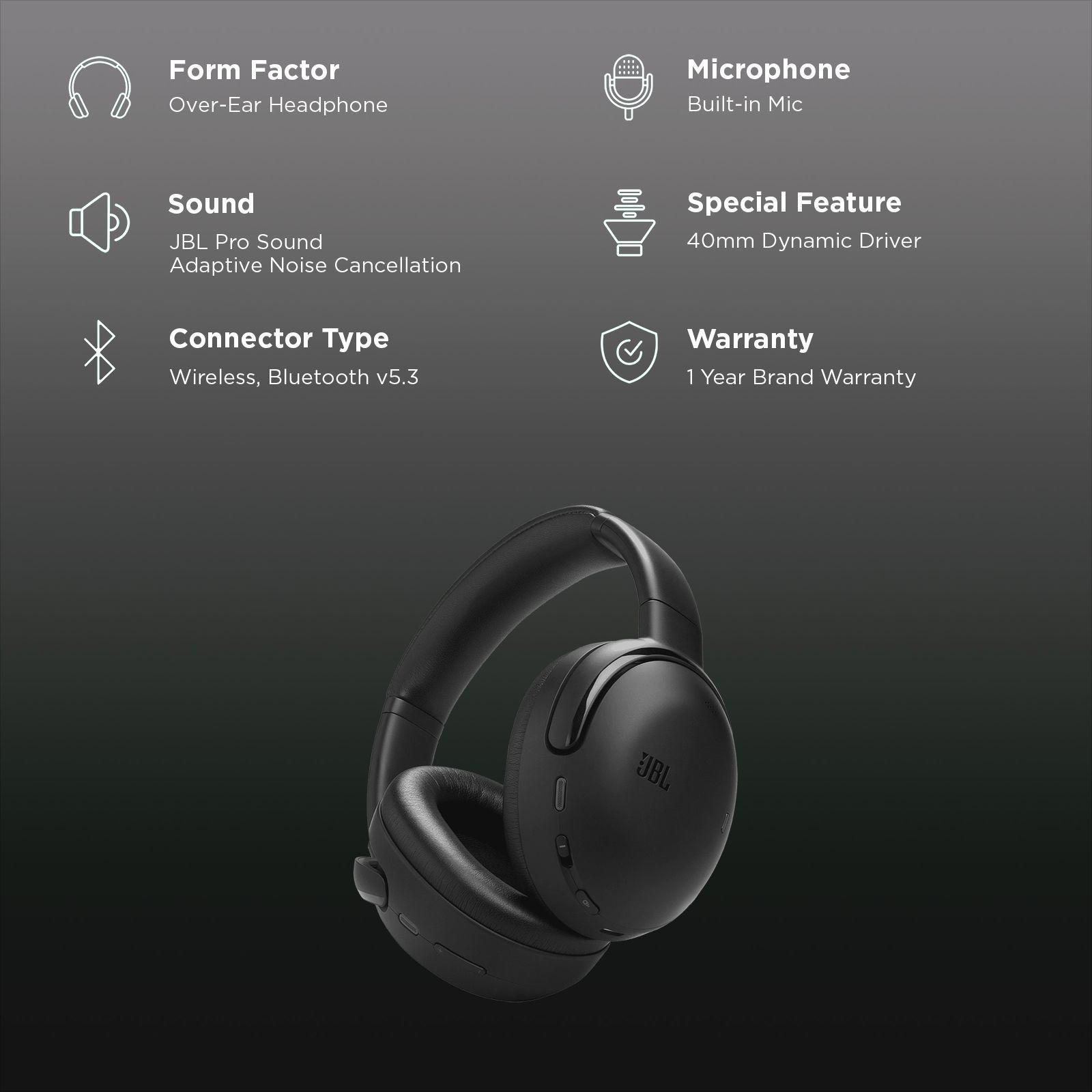 JBL Tour One M3 Bluetooth Headphone with Mic (Adaptive Noise Cancellation, Over Ear, Black)_2