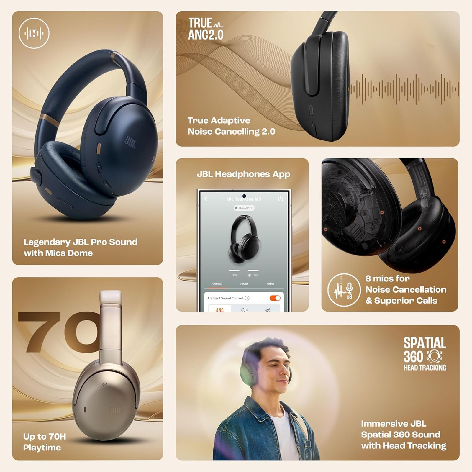 JBL Tour One M3 Bluetooth Headphone with Mic (Adaptive Noise Cancellation, Over Ear, Latte)_21