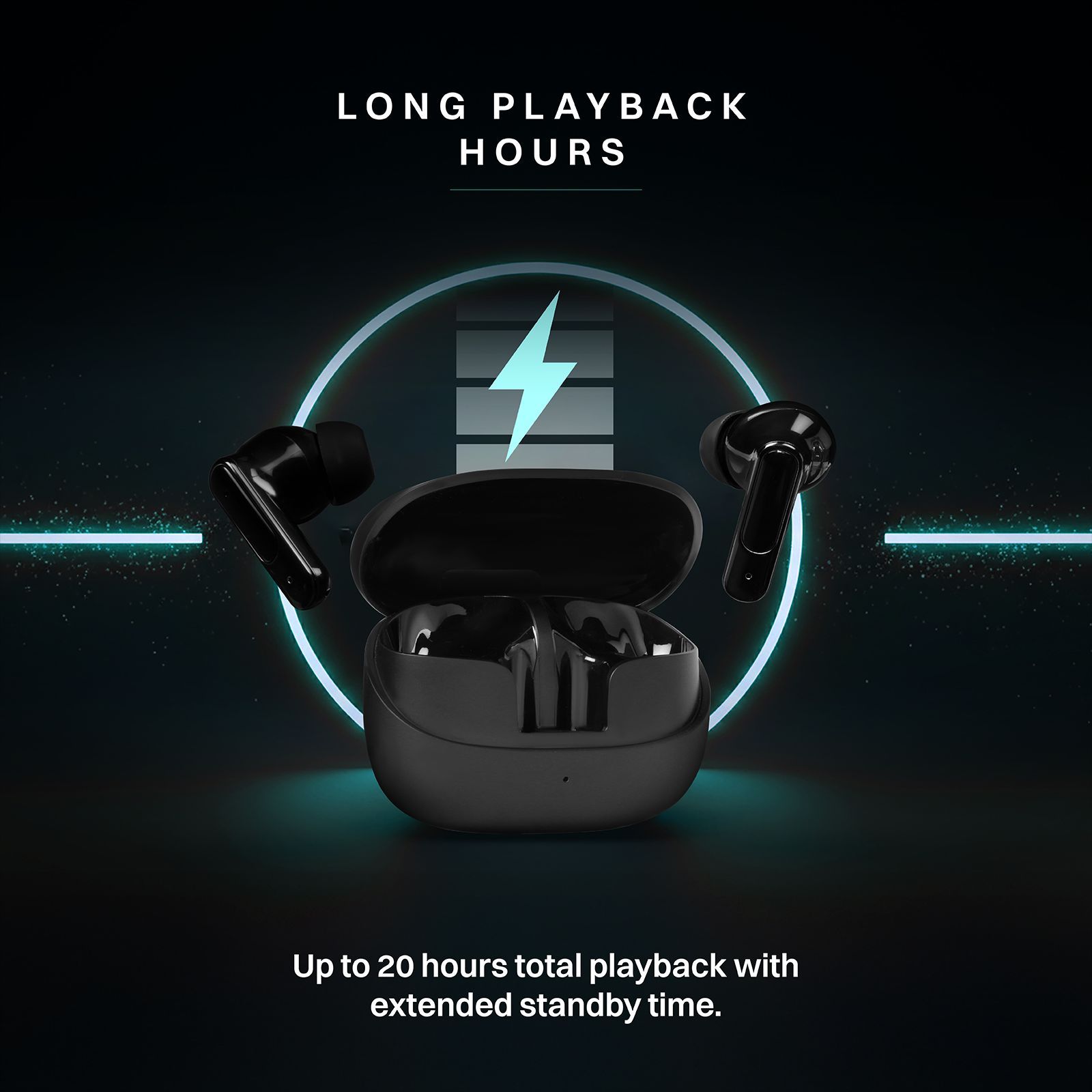 Croma IE165 TWS Earbuds with Passive Noise Cancellation (IPX4 Water & Sweat Resistant, Touch Control, Black)_5