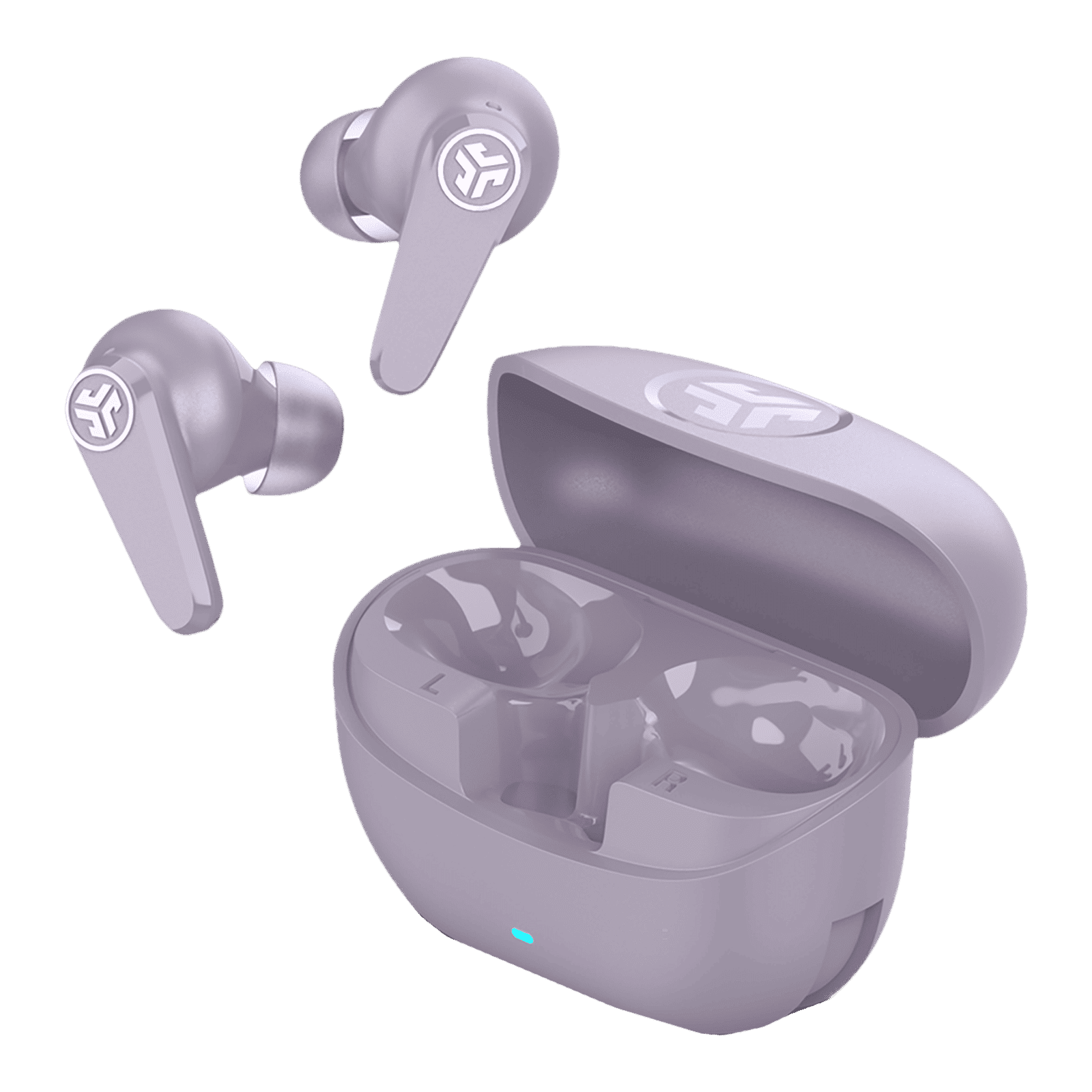 JLAB Go Pods TWS Earbuds with Hybrid Active Noise Cancellation (IP55 Sweatproof, Google Fast Pair, Lilac)_5