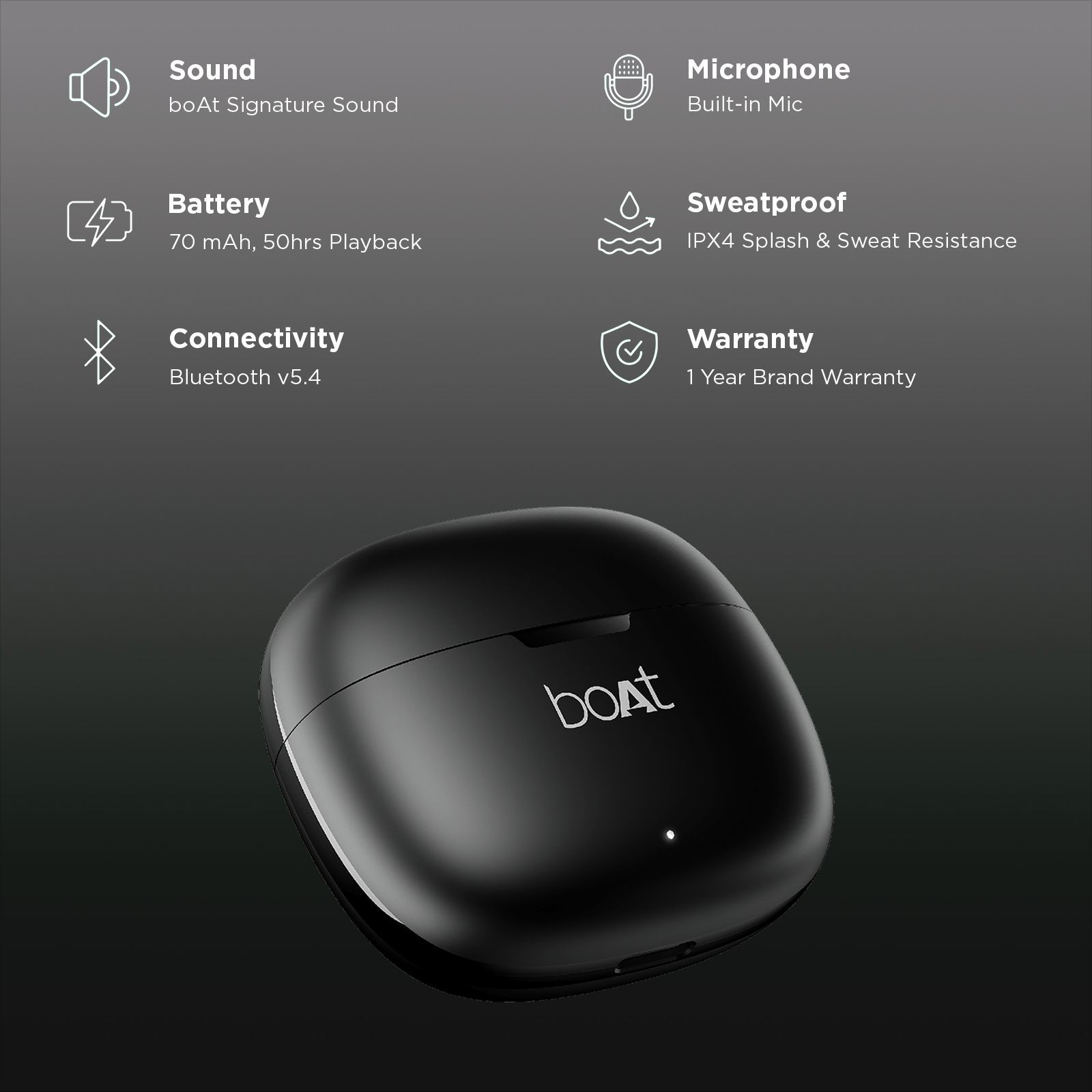 boAt Airdopes 213 PA0028 TWS Earbuds with Environmental Noise Cancellation (IPX4 Sweat & Splash Resistant, Insta Wake & Pair, Shadow Black)_2