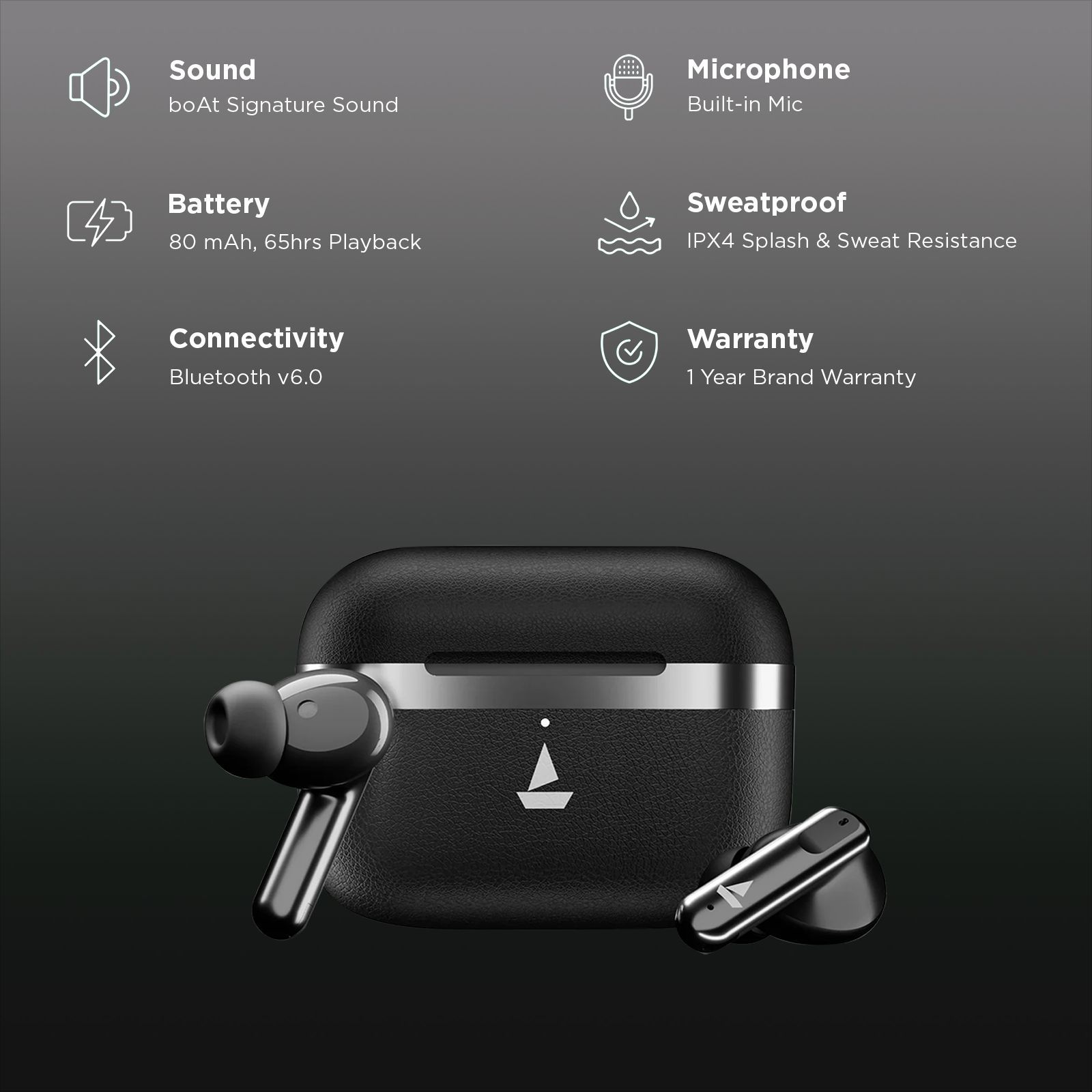 boAt Airdopes Prime 513 ANC PP0043 TWS Earbuds with AI Environmental Noise Cancellation (IPX4 Sweat & Splash Resistant, Multipoint Connectivity, Carbon Black)_2