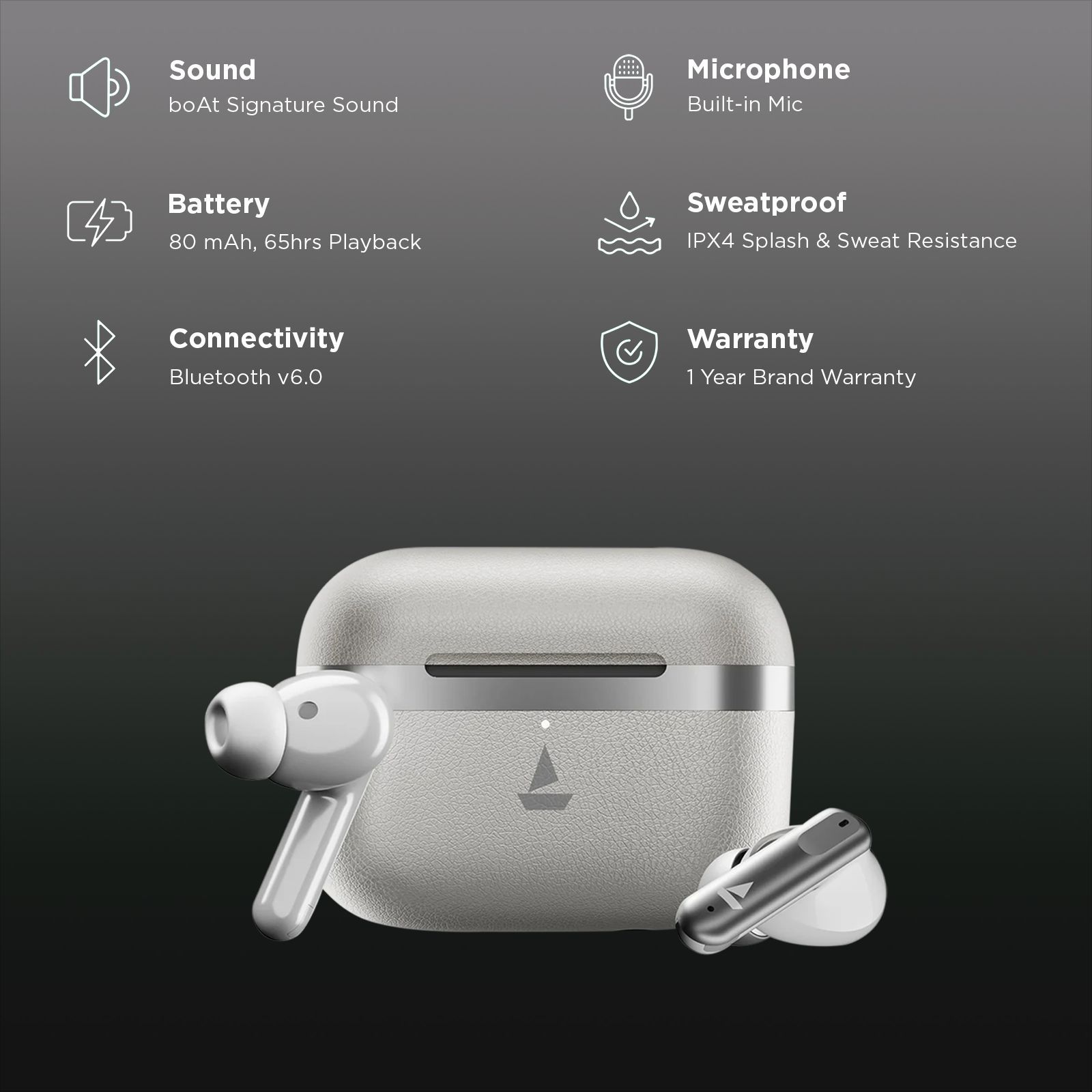 boAt Airdopes Prime 513 ANC PP0043 TWS Earbuds with AI Environmental Noise Cancellation (IPX4 Sweat & Splash Resistant, Multipoint Connectivity, Ivory Glow)_2