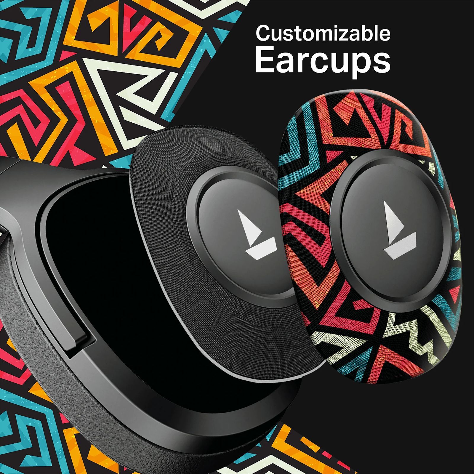 boAt Rockerz Plus 550 Bluetooth Headphone with Mic (Dual Pairing, Over Ear, Black Psyche) boAt Rockerz Plus 550 Bluetooth Headphone with Mic (Dual Pairing, Over Ear, Black Psyche)_5