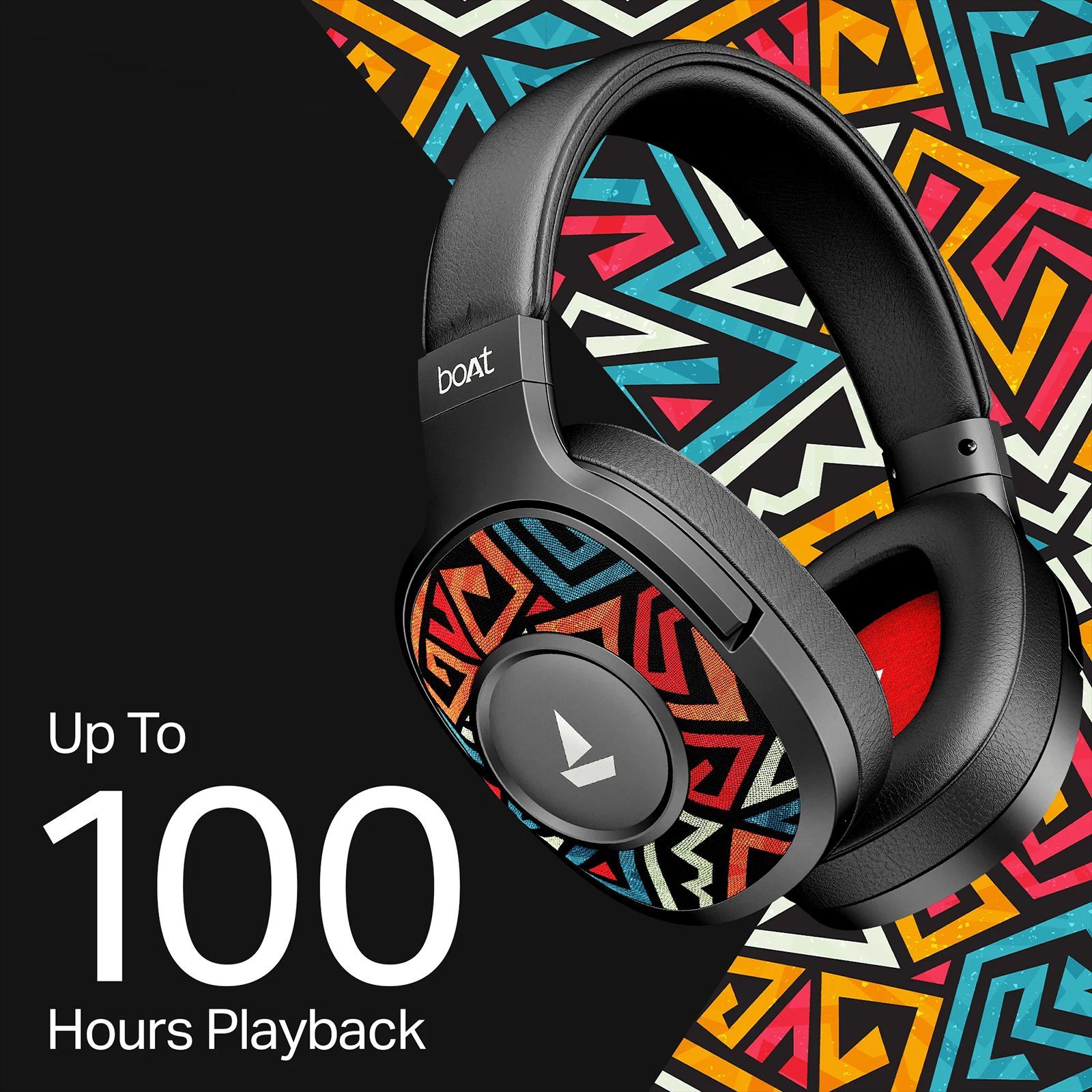 boAt Rockerz Plus 550 Bluetooth Headphone with Mic (Dual Pairing, Over Ear, Black Psyche) boAt Rockerz Plus 550 Bluetooth Headphone with Mic (Dual Pairing, Over Ear, Black Psyche)_2