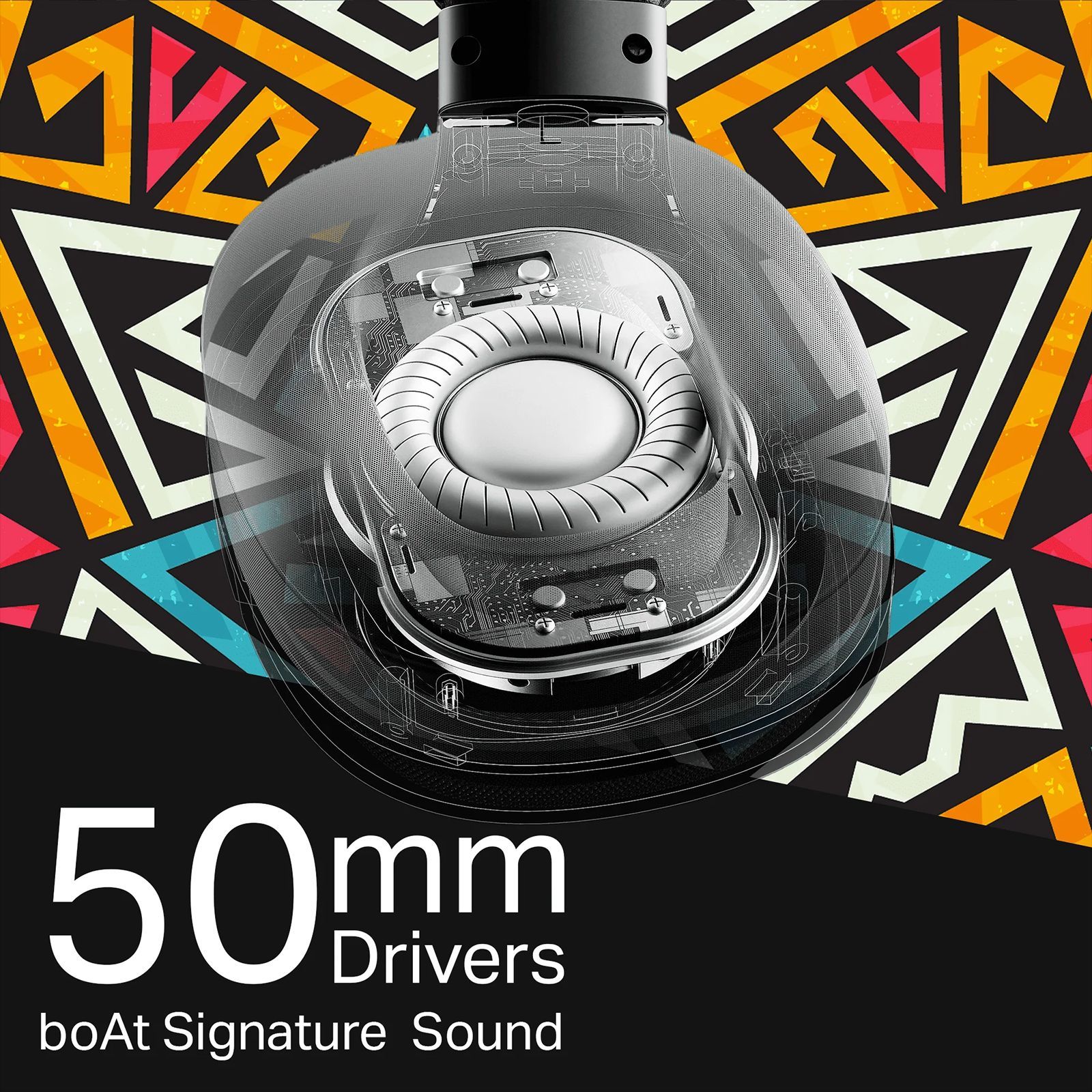 boAt Rockerz Plus 550 Bluetooth Headphone with Mic (Dual Pairing, Over Ear, Black Psyche) boAt Rockerz Plus 550 Bluetooth Headphone with Mic (Dual Pairing, Over Ear, Black Psyche)_3